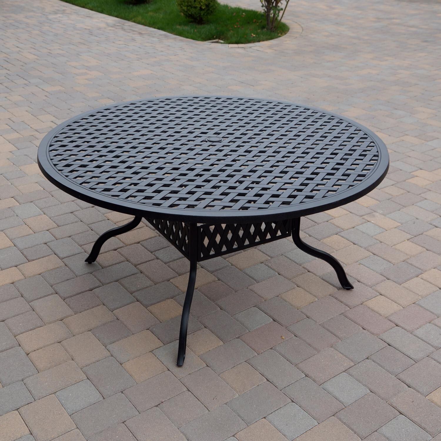 Darlee DL2052-8PC-30D3930 Santa Monica 8 Piece Cast Aluminum Patio Dining Set W/ Lazy Susan & Sesame Cushions - Dining Table thumbnail