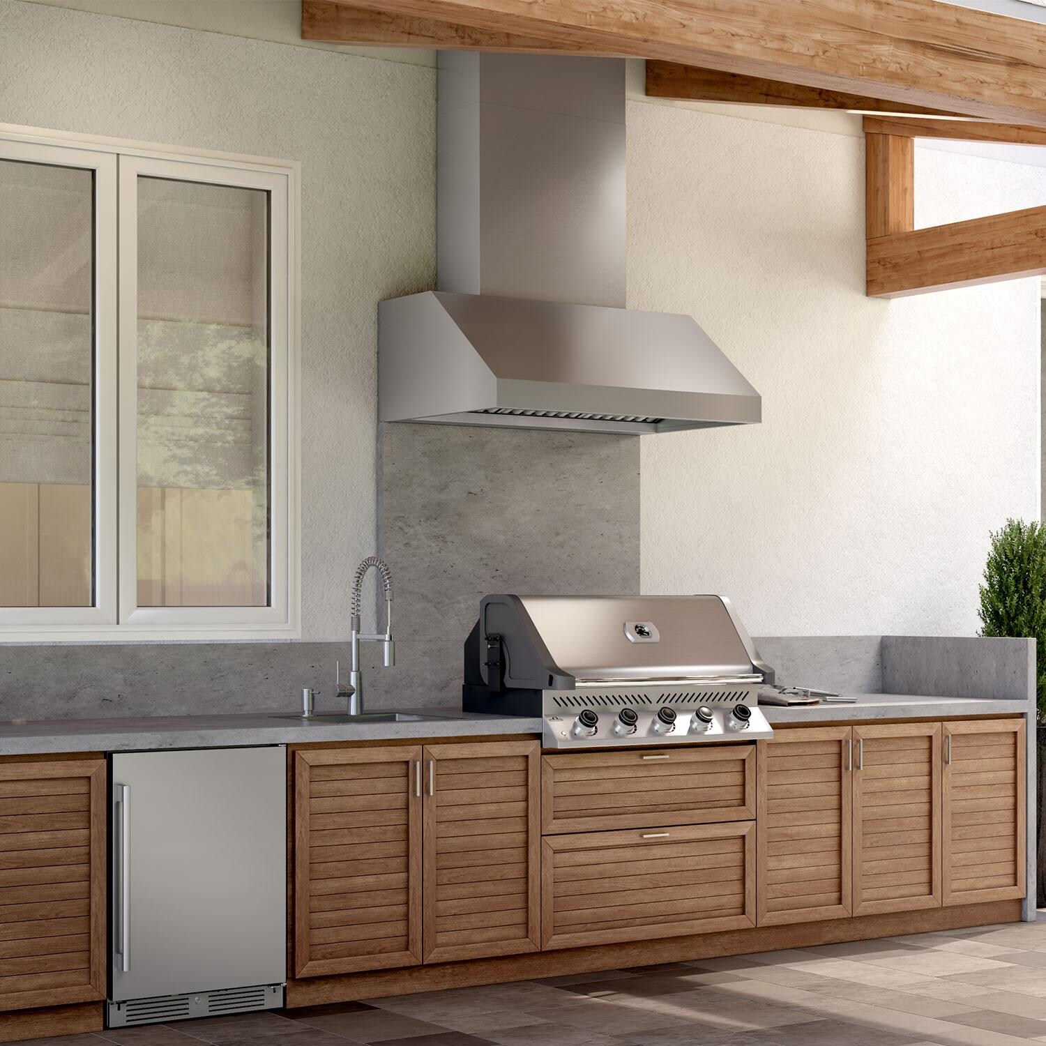 Zephyr AK7842CS 42-Inch Cypress Outdoor Wall Hood - W/ Built-In Grill - Lifestyle thumbnail