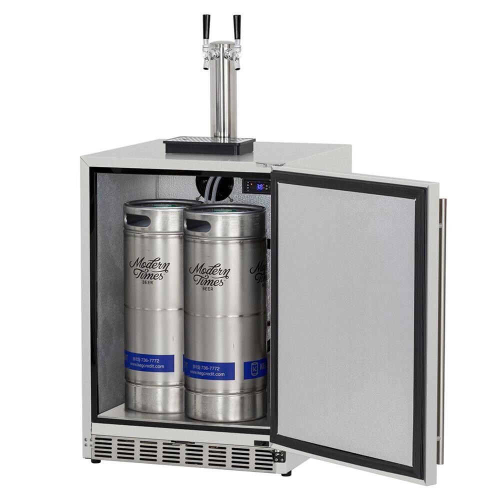 RCS REFR6 25-Inch 6.6 Cu. Ft. Outdoor Rated Dual Tap Stainless Steel Kegerator - Open thumbnail