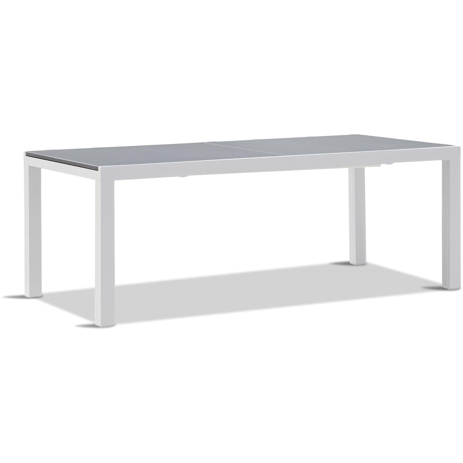 Spring Bay 9 Piece Extendable Dining Set in White/Concrete - Table - White Background thumbnail