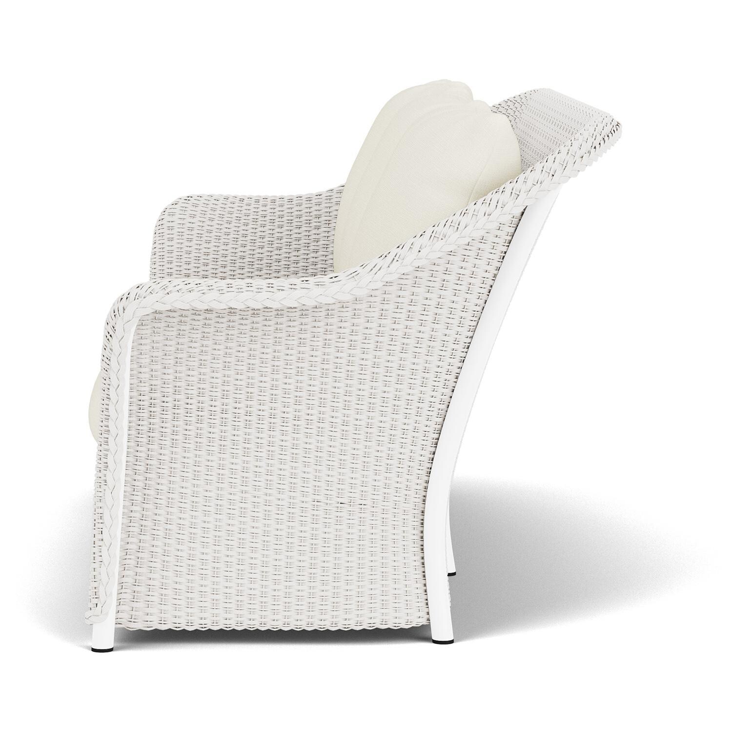 Lloyd Flanders Weekend Retreat Sofa in White Finish W/ Sailcloth Salt Fabric - Side thumbnail