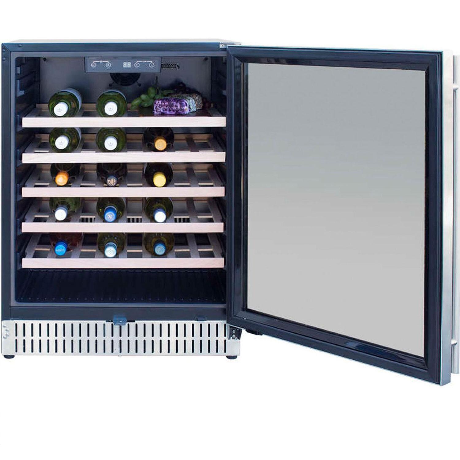 Summerset RFR-24W 24 Inch Outdoor Rated Wine Cooler - Open - Interior - White Background thumbnail