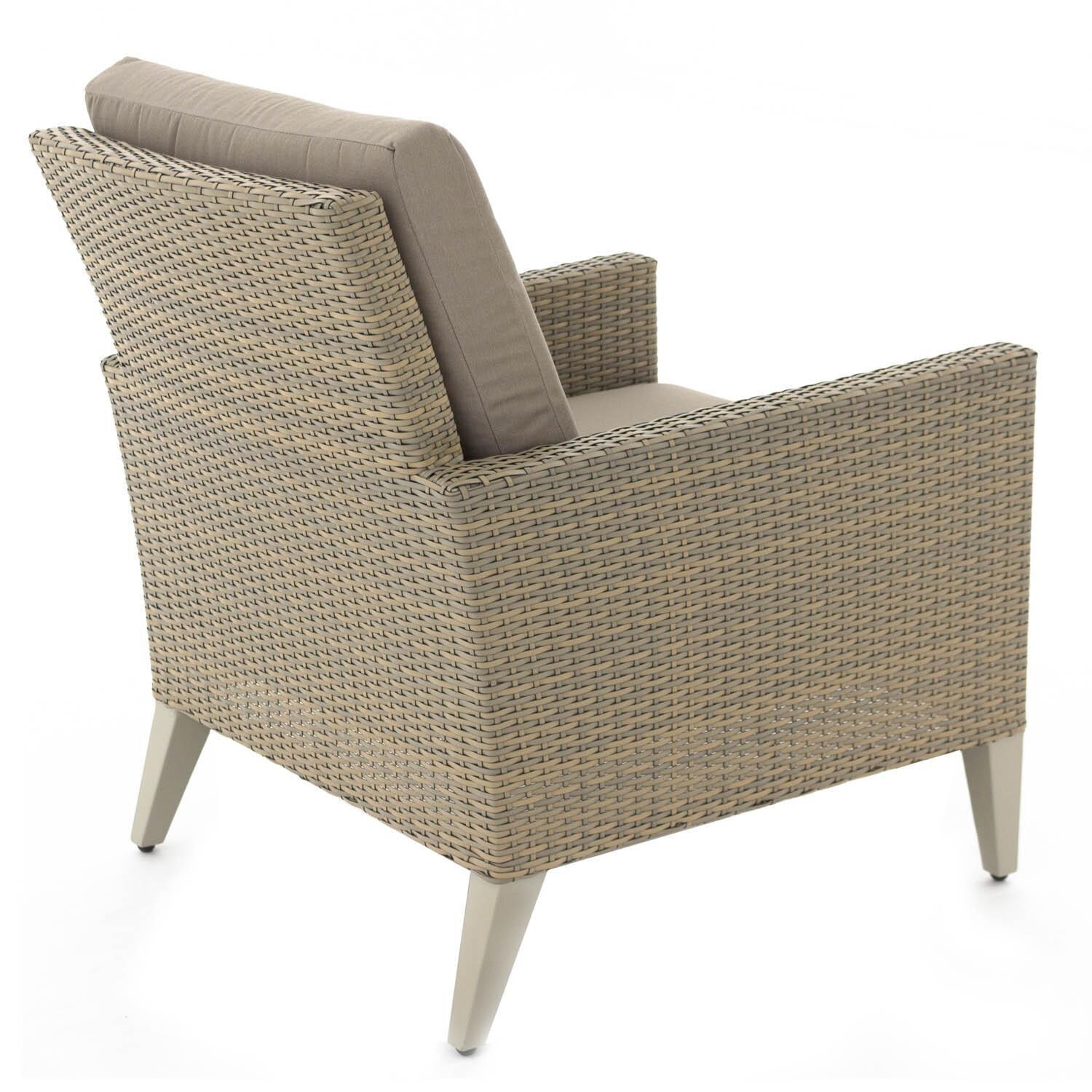 Lafitte 5 Piece Wicker Patio Conversation Set - Club Chair Back View thumbnail