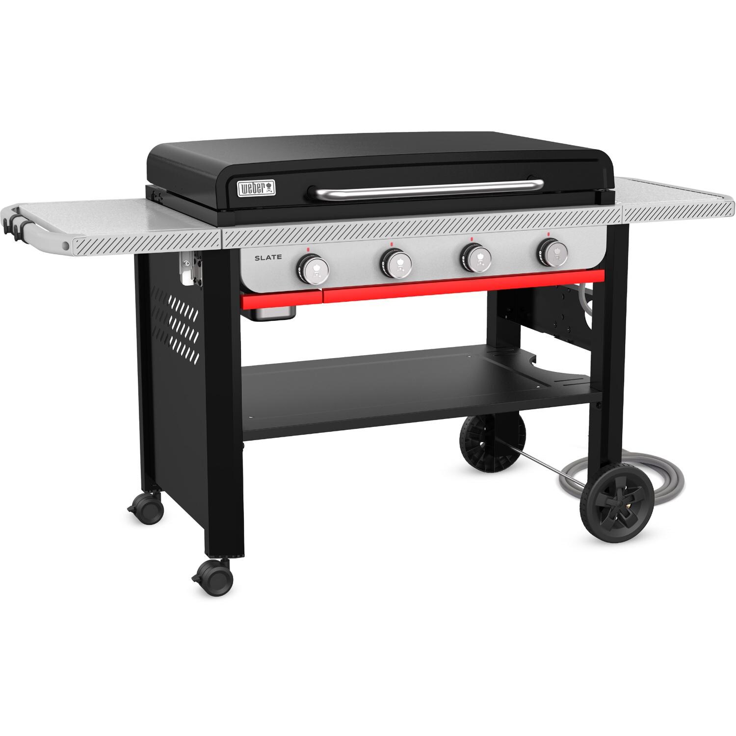 Weber Slate 36-in Rust-Resistant Natural Gas Griddle - Black - 1502035 - Angled Left Closed - White Background thumbnail