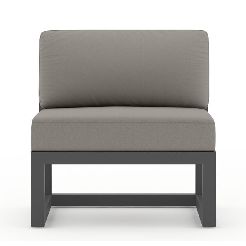 Misty Cove 4 Piece Sectional Set in Slate w/Canvas Charcoal Cushions by Lakeview - Middle Section - White Background thumbnail