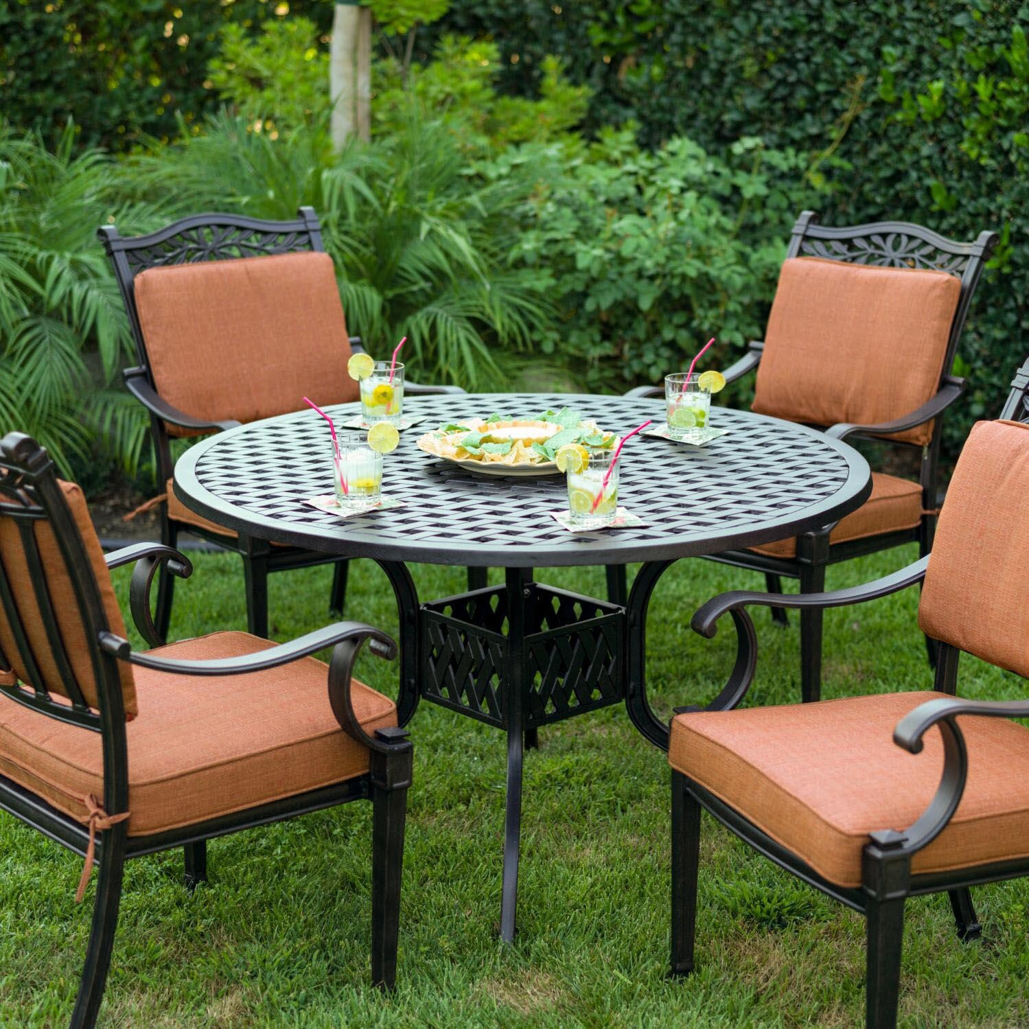 Darlee Charleston 4-Person Cast Aluminum Patio Dining Set thumbnail