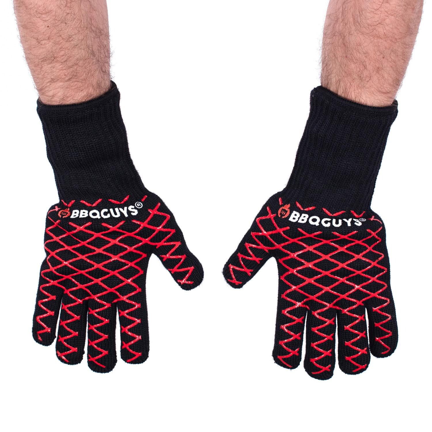 BBQGuys Signature BBQ-GM Silicone Grip Grilling Gloves - Grips On Both Side - Back Shown thumbnail