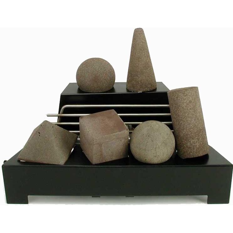 Rasmussen 20-Inch Brown ALTERNA See-Thru FireShape Set With Vent Free Propane Black Chassis Burner - Variable Flame Remote