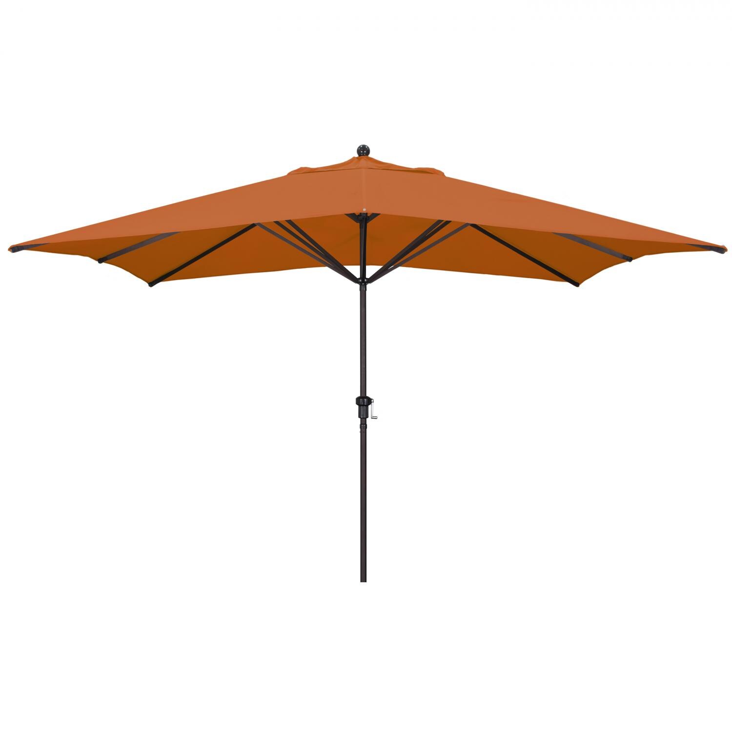 California Umbrella 8 X 11 Ft. Rectangular Aluminum Patio Umbrella W/ Crank Lift & Aluminum Ribs - Bronze Frame / Sunbrella Canvas Tuscan Canopy
