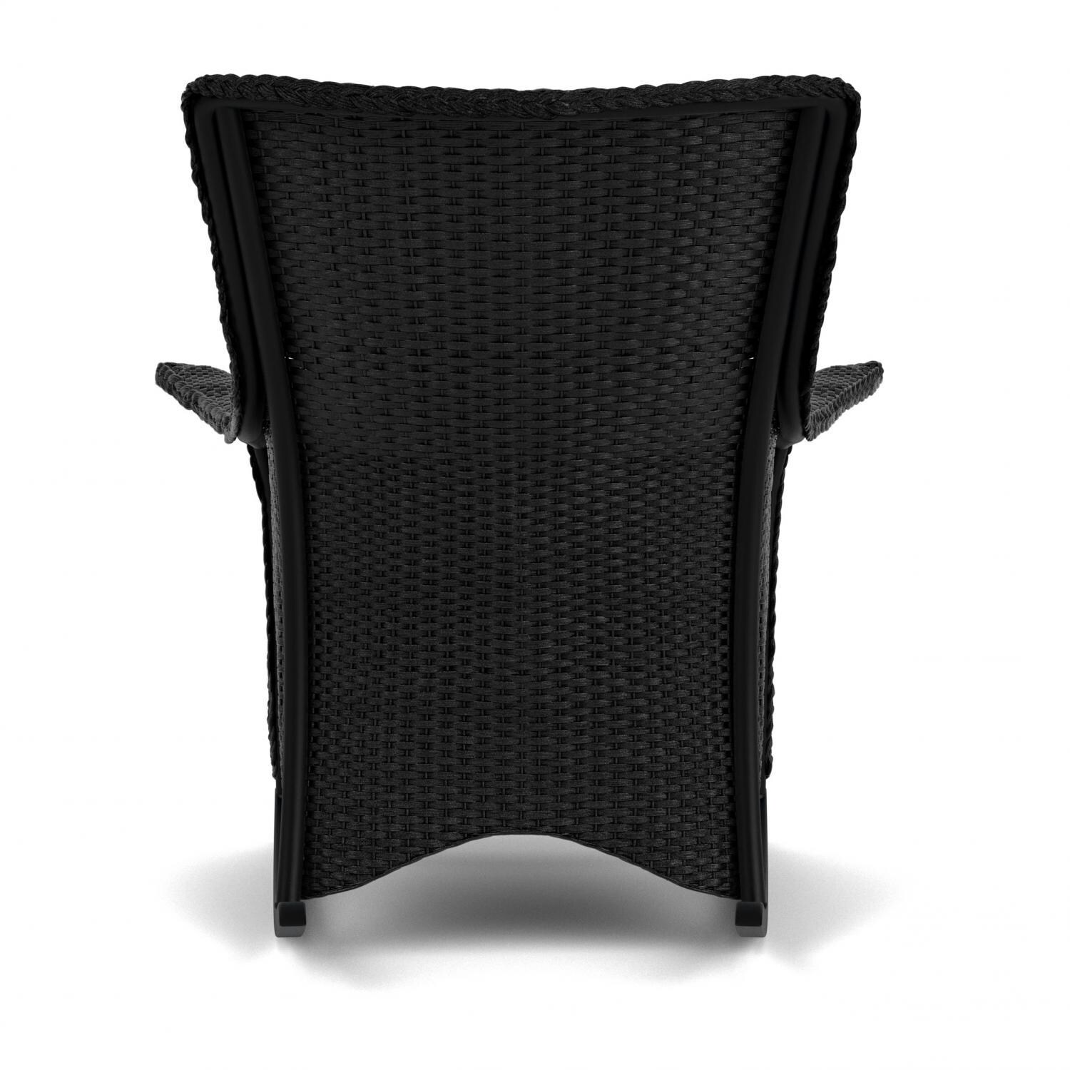 Lloyd Flanders Mandalay Porch Rocker in Ebony Finish with Sailcloth Salt fabric - Back thumbnail