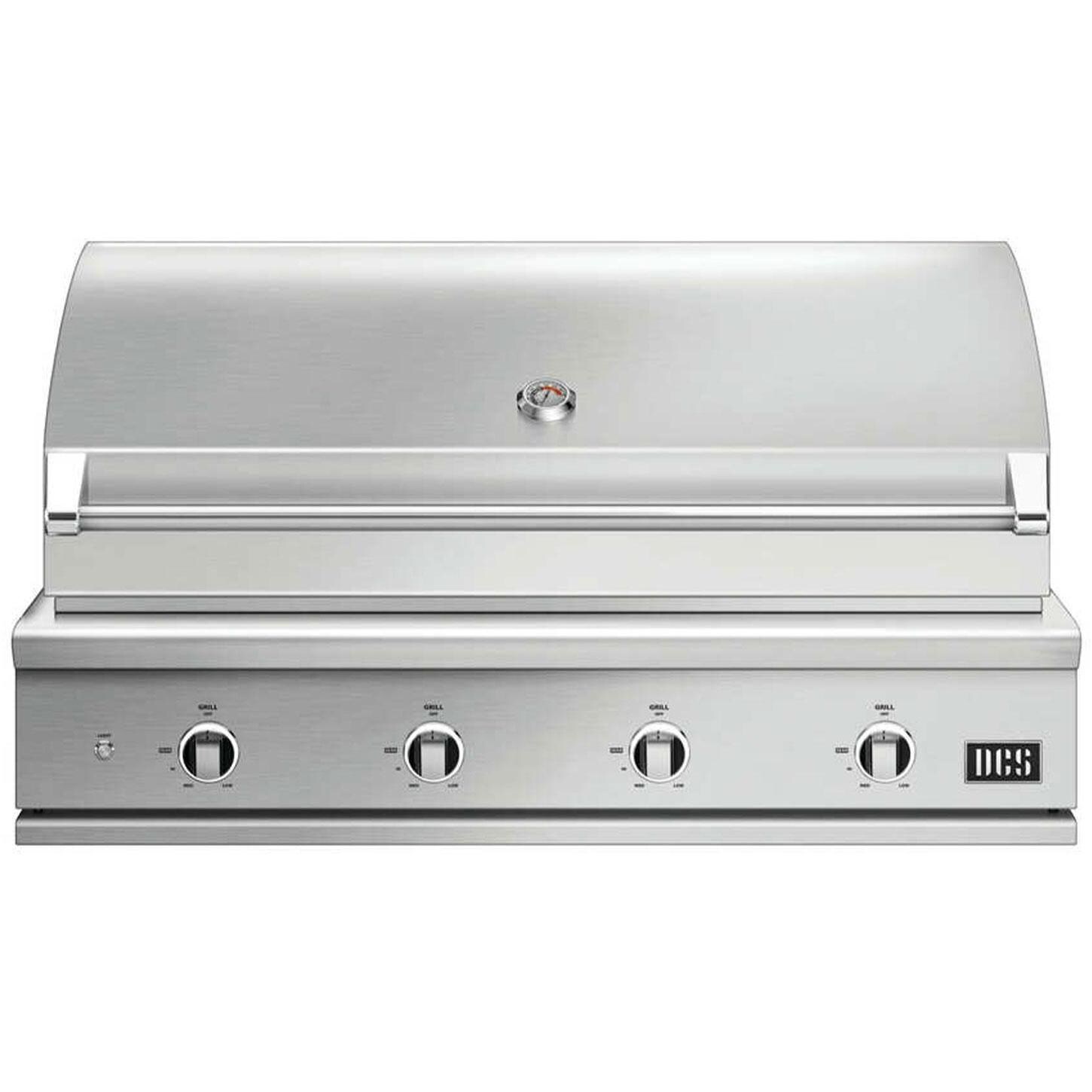 DCS BE1-48C-N Series 9 48 Inch 4 Burner Built-In Natural Gas Grill w/ Charcoal Smoker Box - Display - White Background thumbnail