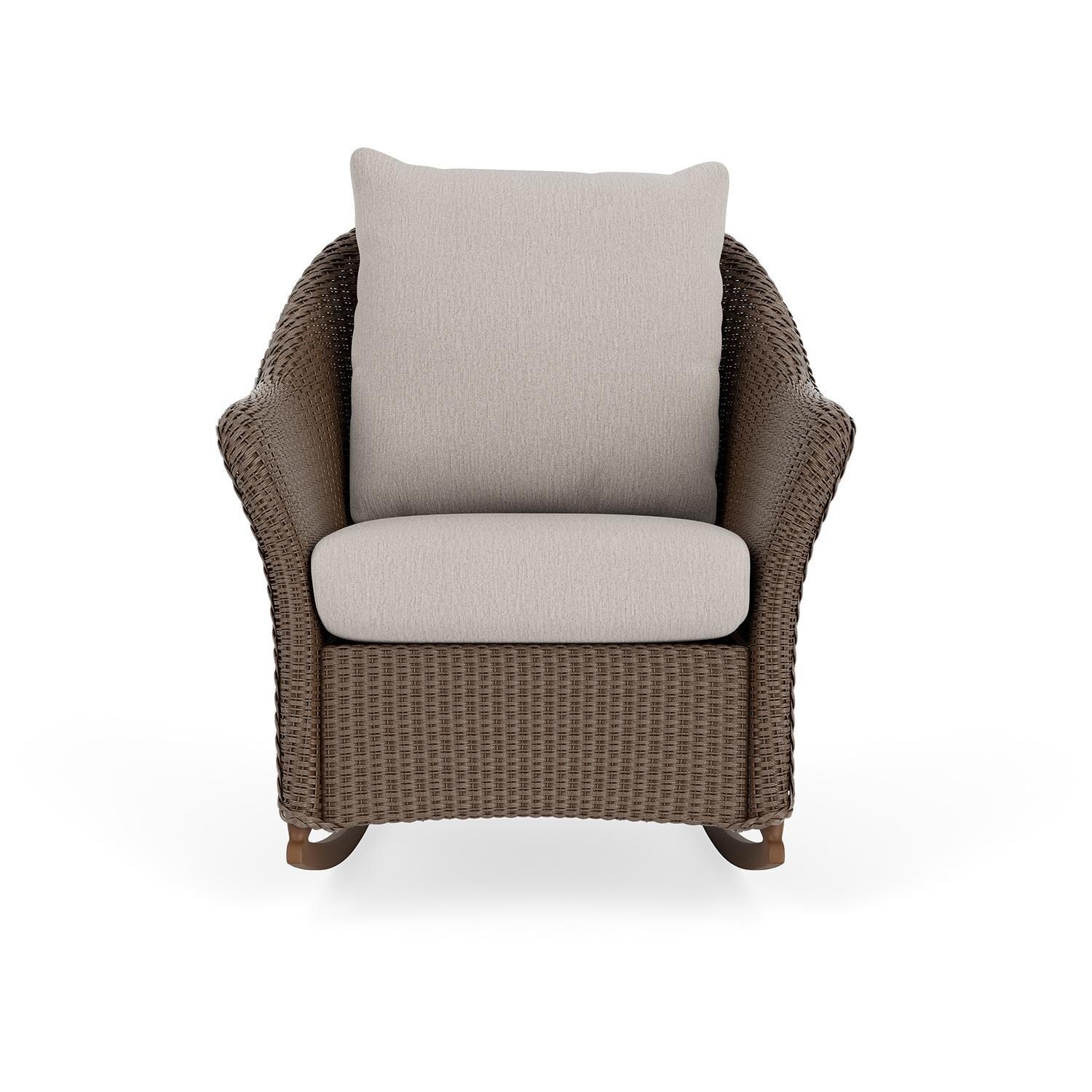 Lloyd Flanders Weekend Retreat Lounge Rocker in Bark Finish W/ Remy Cloud Fabric thumbnail
