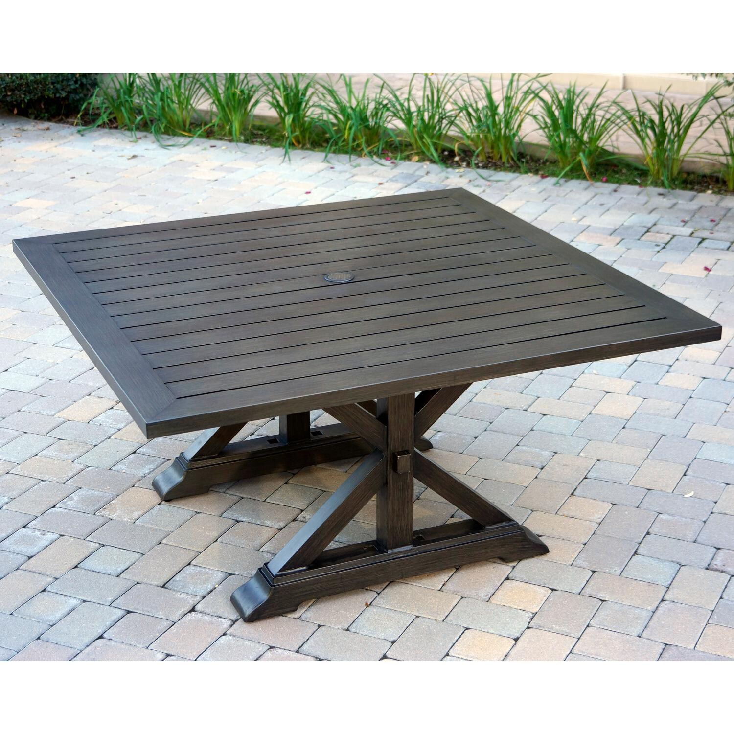 Darlee Brooklyn 60-Inch Cast Aluminum Patio Square Dining Table - Wide Angle thumbnail