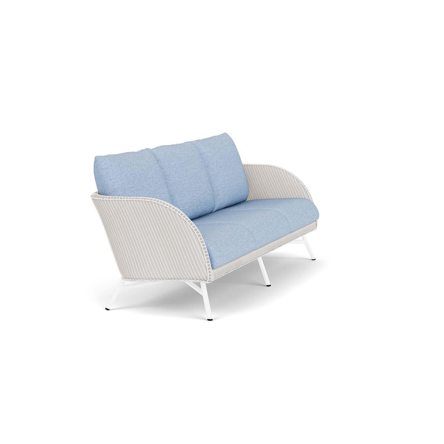 Lloyd Flanders Essence Sofa W/Demo Skyway Fabric - White Finish - Angled thumbnail