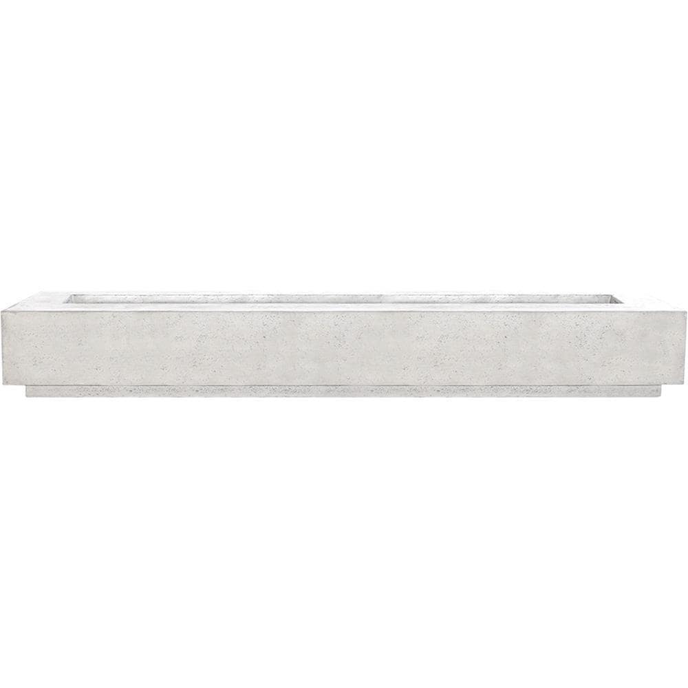Tavola 110-in Rectangular GFRC Natural Gas Fire Pit in Ultra White by Prism Hardscapes