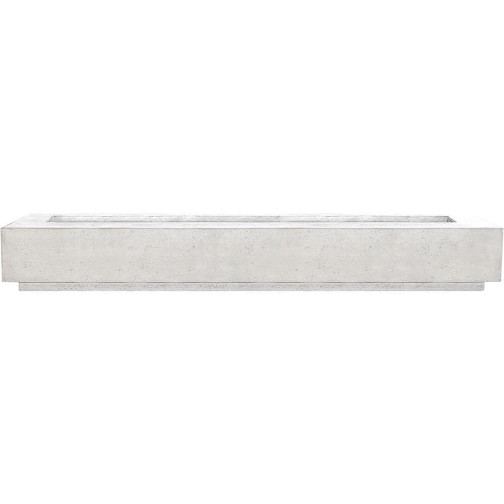 Tavola 110-in Rectangular GFRC Natural Gas Fire Pit in Ultra White by Prism Hardscapes
