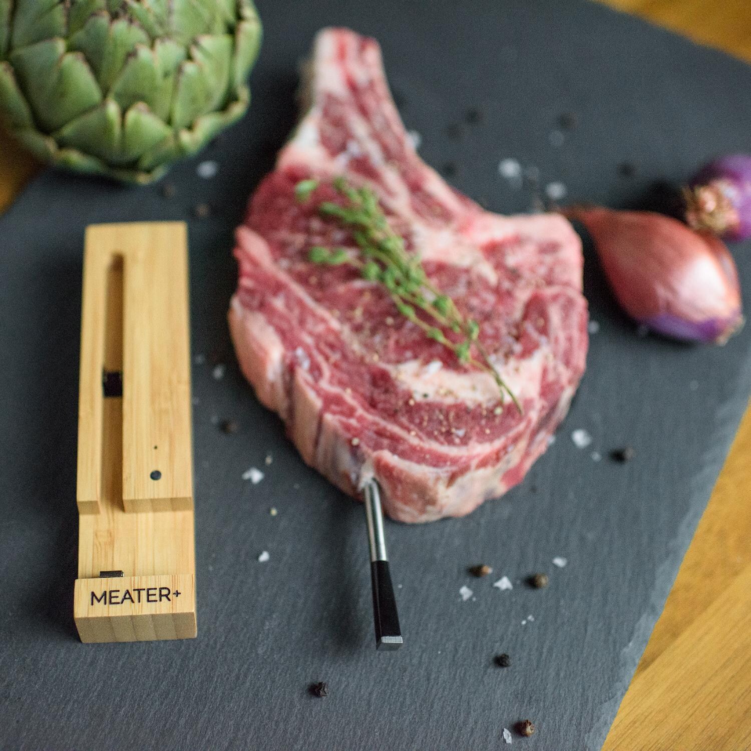 MEATER - meater+ - Extended Range Wireless Bluetooth Smart Meat Thermometer - Steak Ready For The Grill thumbnail