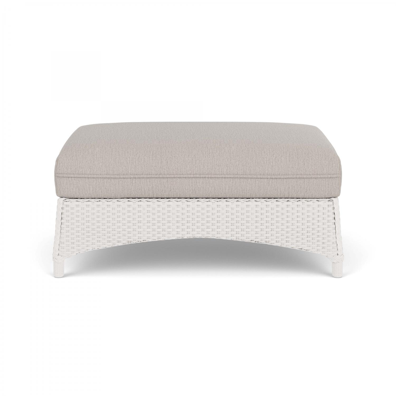 Lloyd Flanders Mandalay Large Ottoman in White Finish with Remy Cloud fabric thumbnail