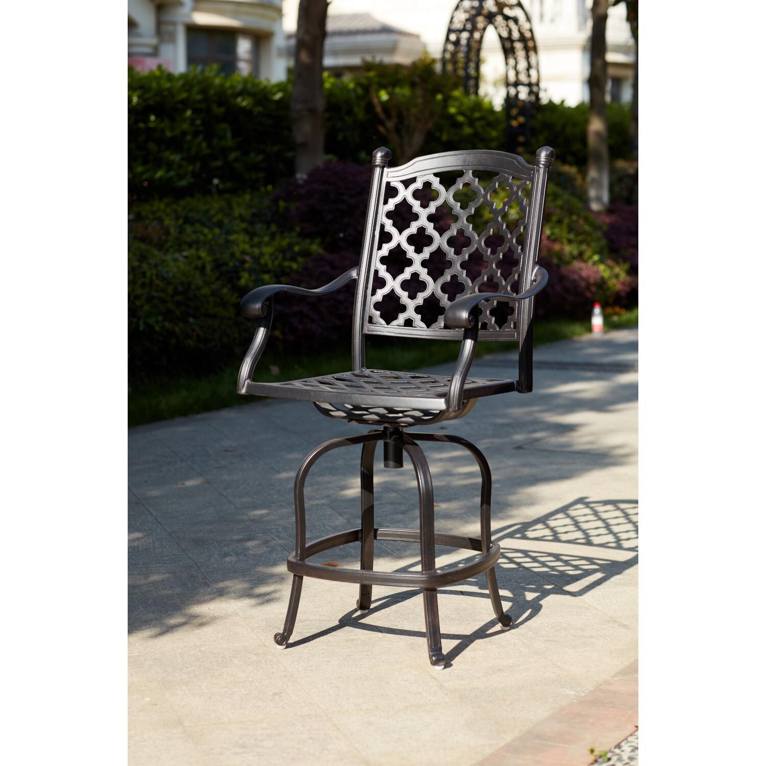 Darlee 201650-9PC-88WCH Madison Cast Aluminum Counter Height Swivel Bar Stool - Frame thumbnail