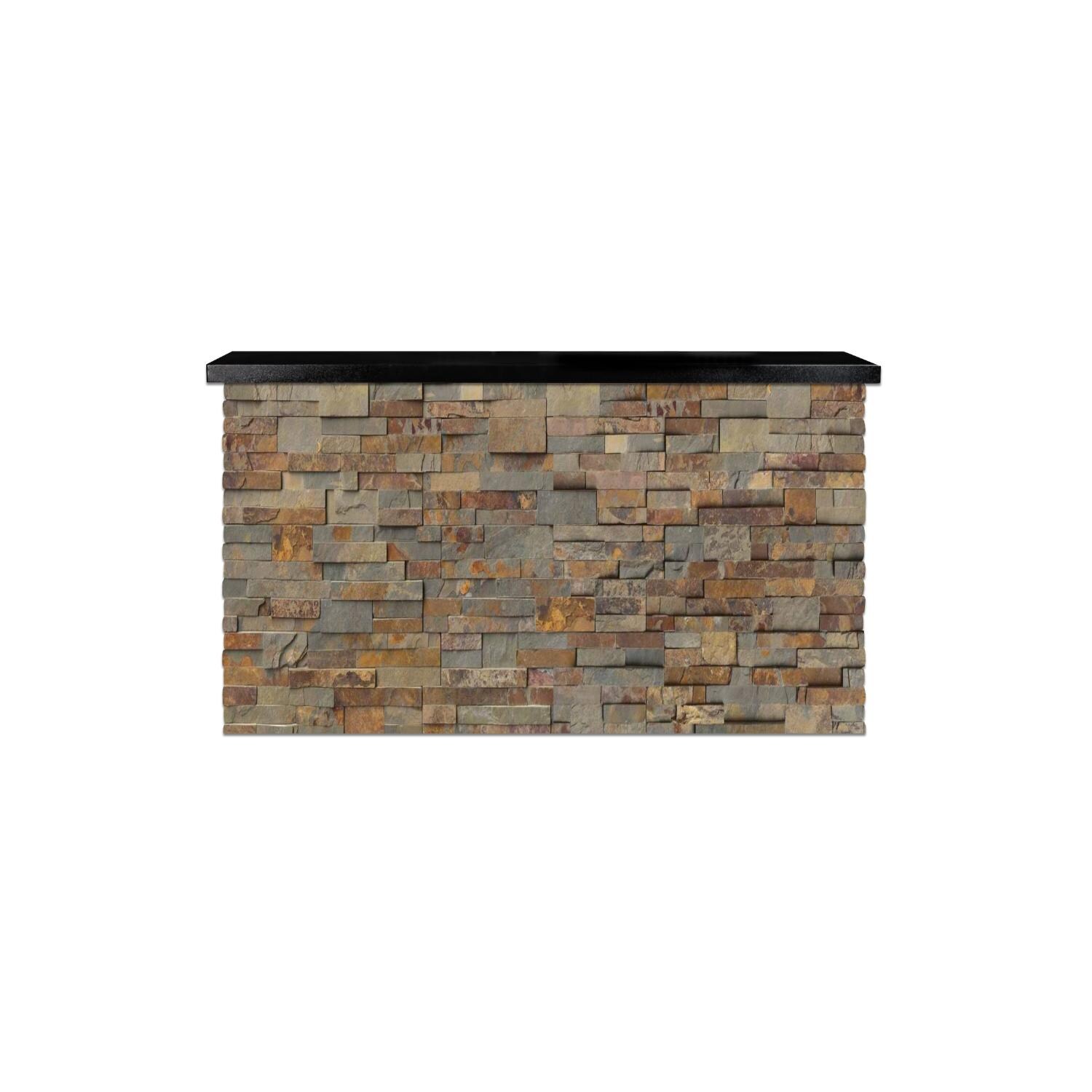 BBQGuys Signature 72 Inch 360 Degree Swivel Outdoor TV Lift Cabinet | Gold Rush w/ Black Aluminum - Front - White Background thumbnail