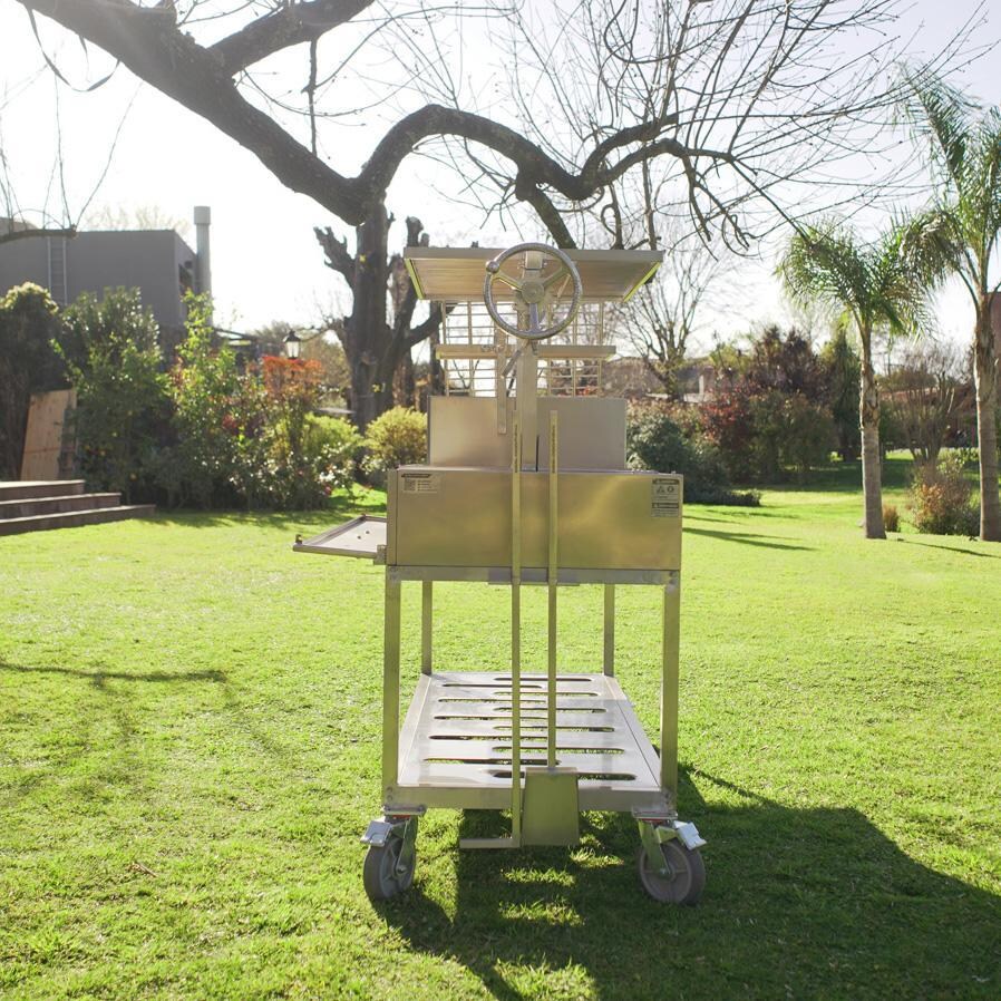 Tagwood BBQ 26 Inch Argentine Santa Maria Wood Fire &amp; Charcoal Grill - Accessory Holder - Lifestyle thumbnail