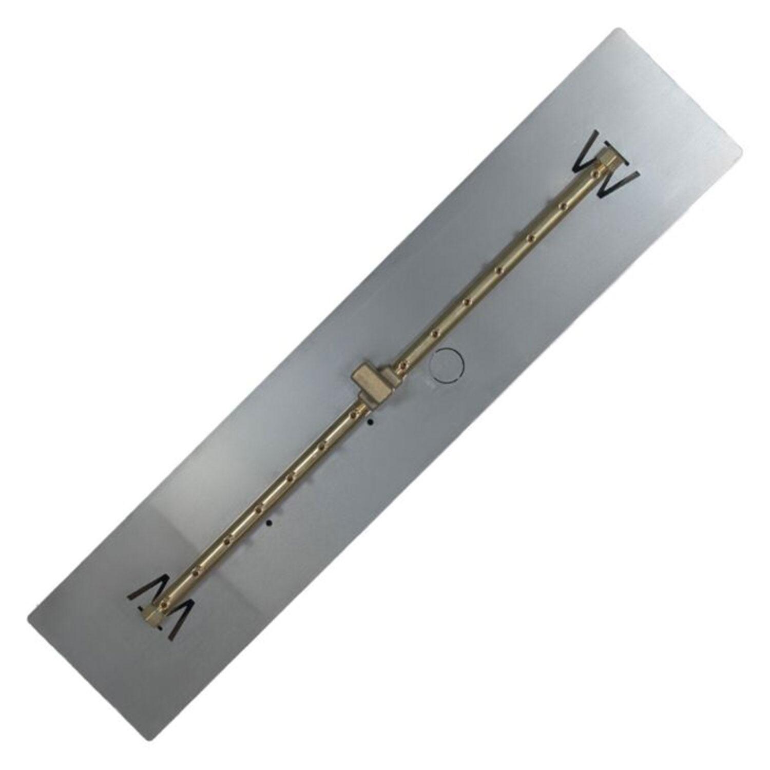 Warming Trends 29 5/8 Linear Brass Natural Gas/Propane Burner w/ 32 X 8-in Plate - White Background thumbnail