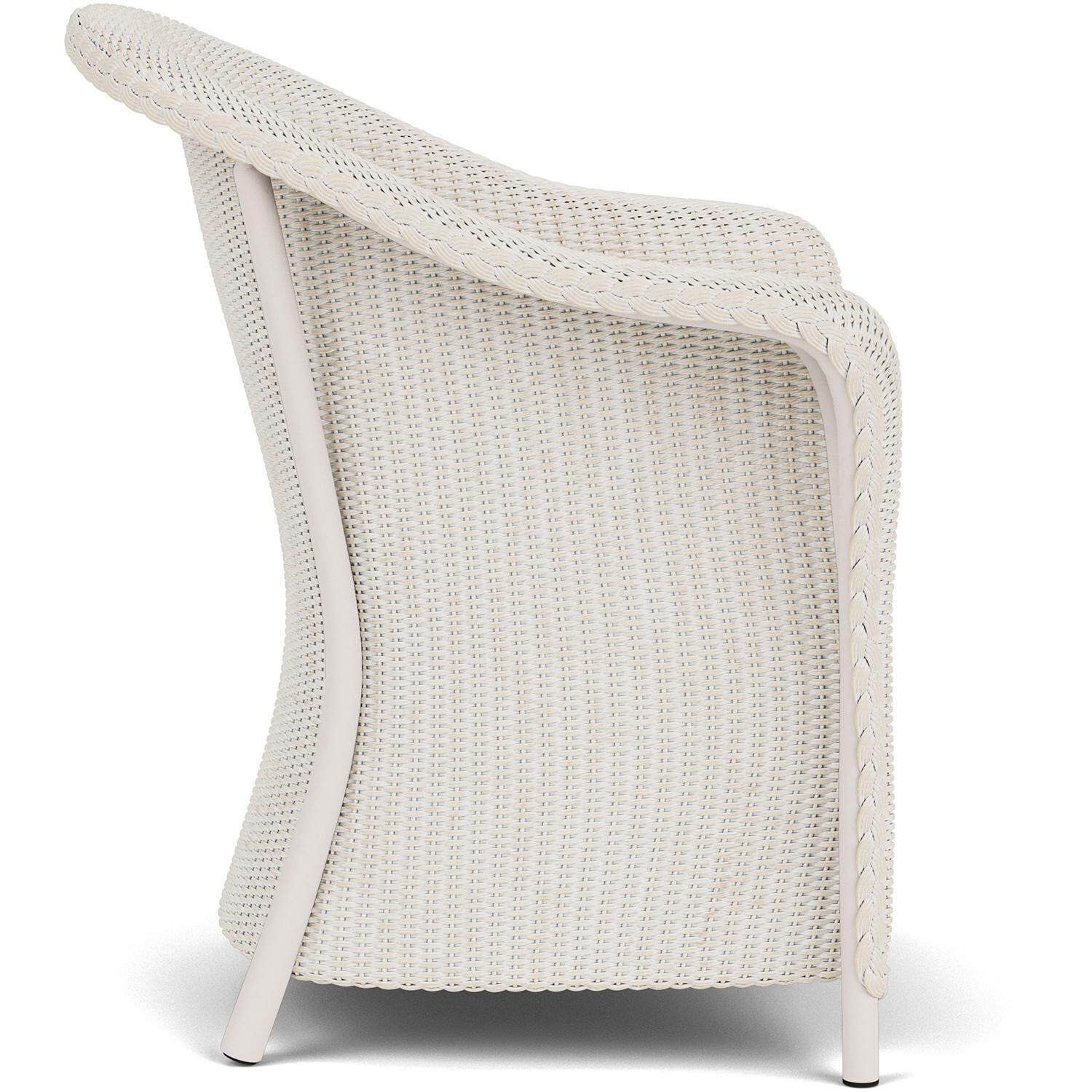 Lloyd Flanders Reflections Dining Armchair W/ Padded Seat in Antique White Finish - Side thumbnail