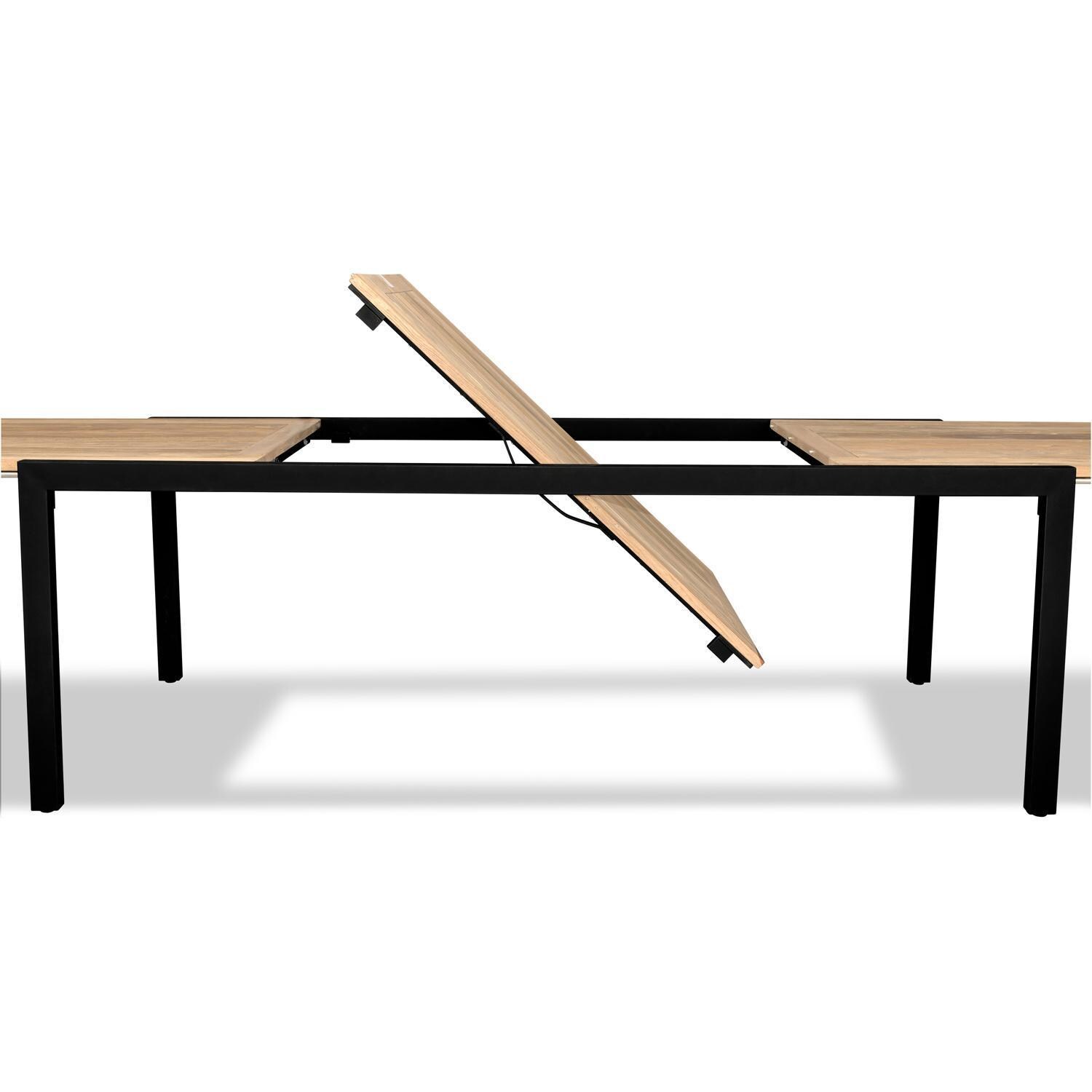 Wood Grove Reclaimed Teak Outdoor Extension Dining Table By - Leaf Flip - White Background thumbnail