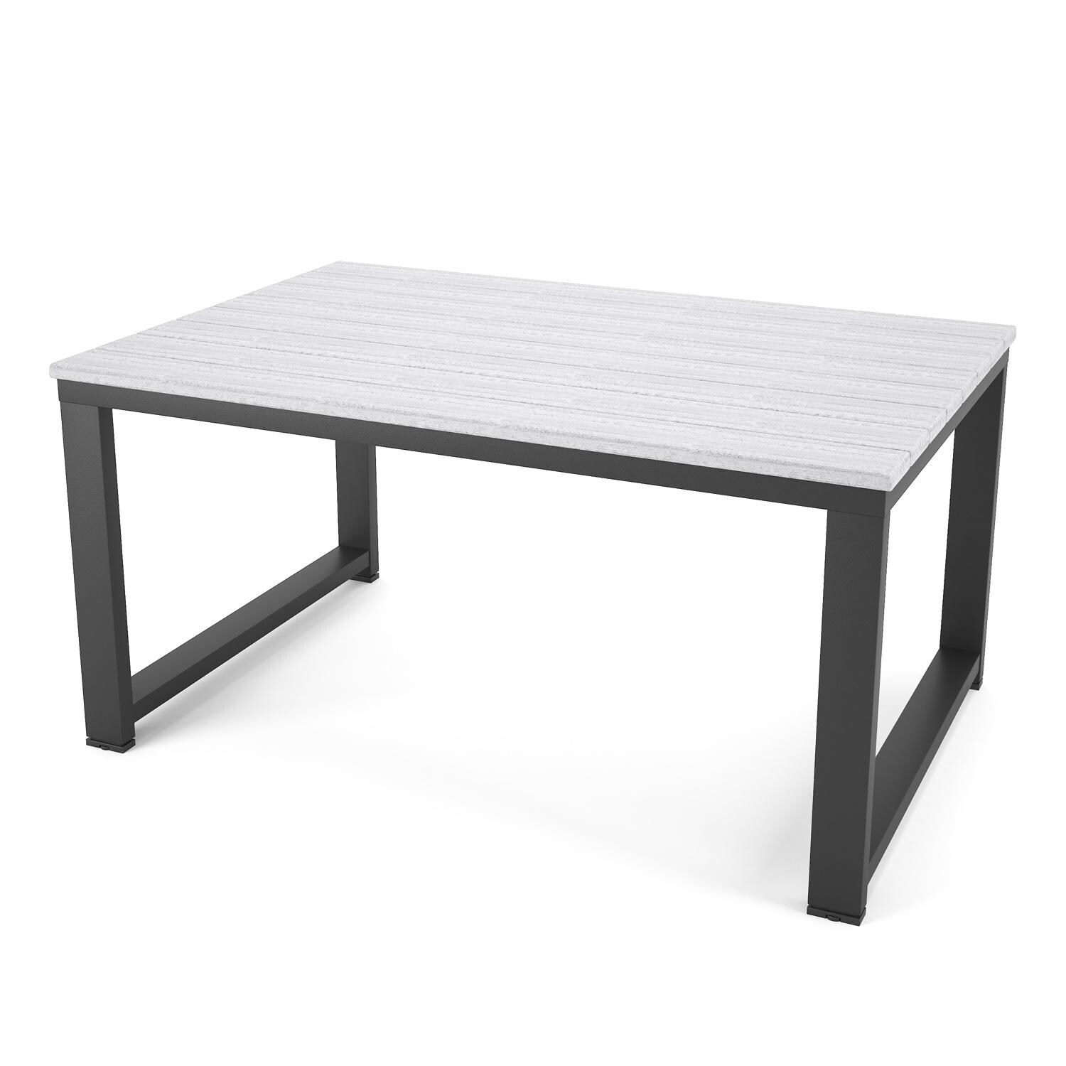 Lakeview NC6400TANGARM-8PC-CC Oasis Bay 8 Pc Aluminum Seating Set in White/Canvas Canvas - Coffee Table - White Background thumbnail