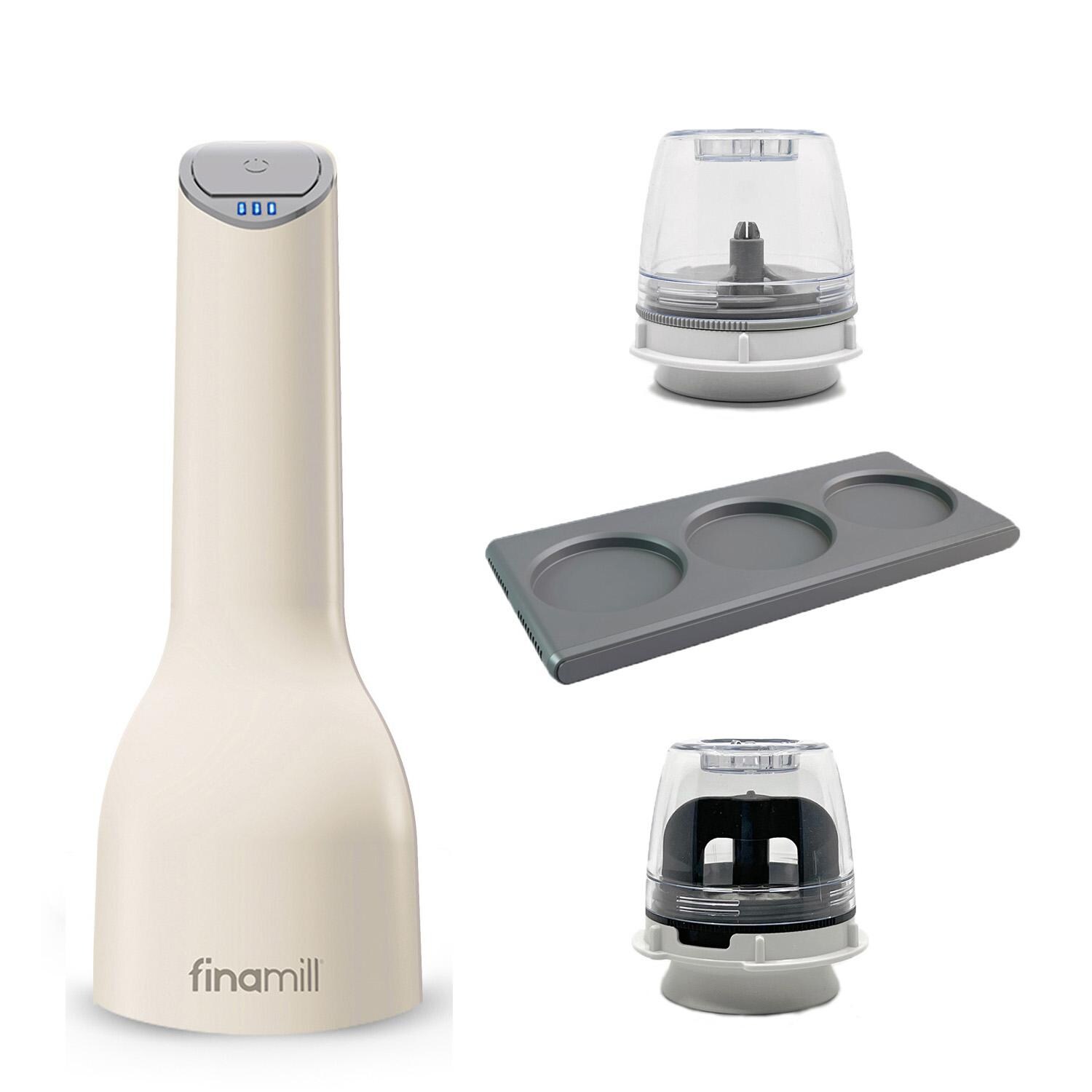 FinaMill Rechargeable Spice Grinder MAX Pack W/ 2 Trays, 3 MAX Pods & 3 Spice Pods - Soft Cream thumbnail