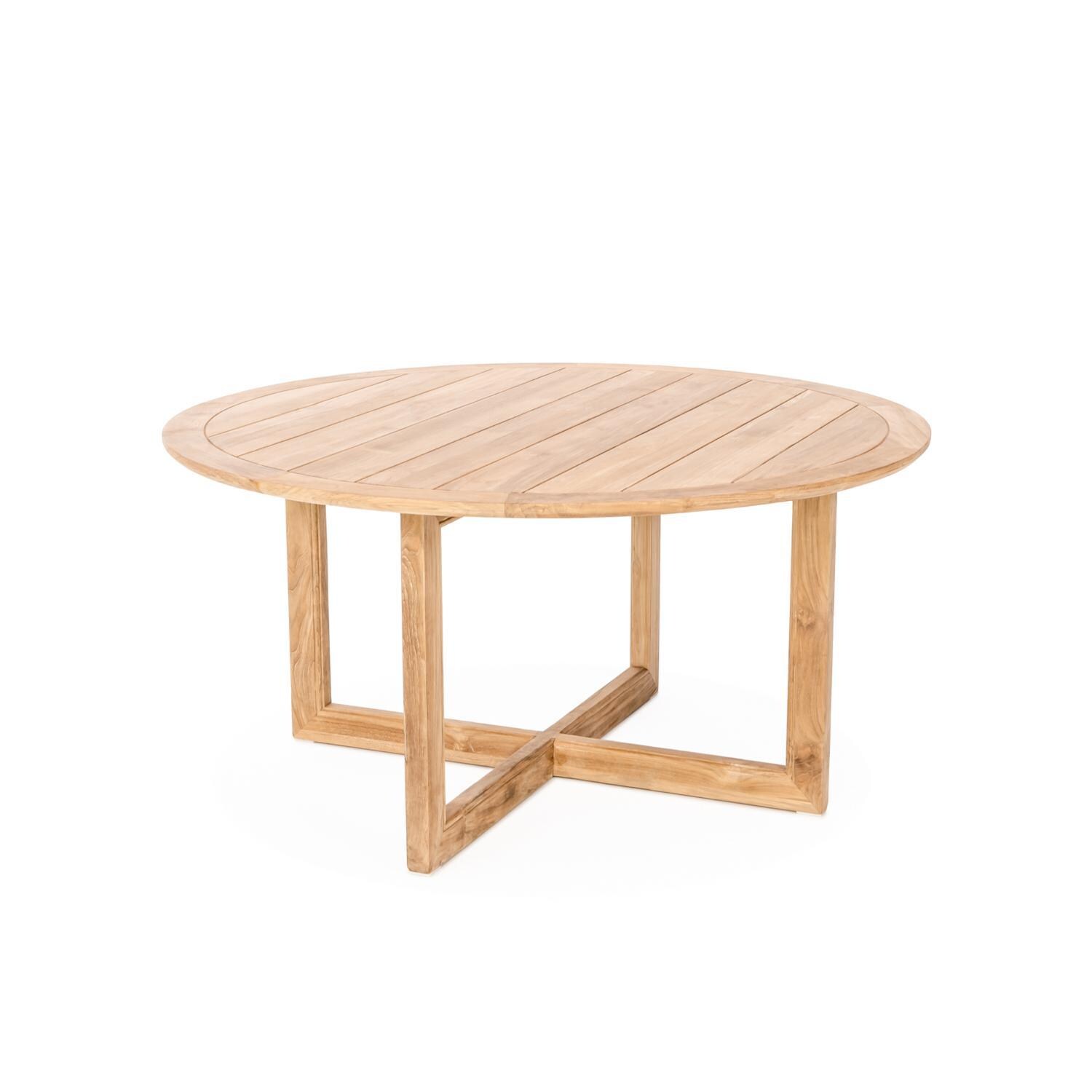 Teak + Table Relax 5 Piece Teak Dining Set W/ Round Table - Table - White Background thumbnail