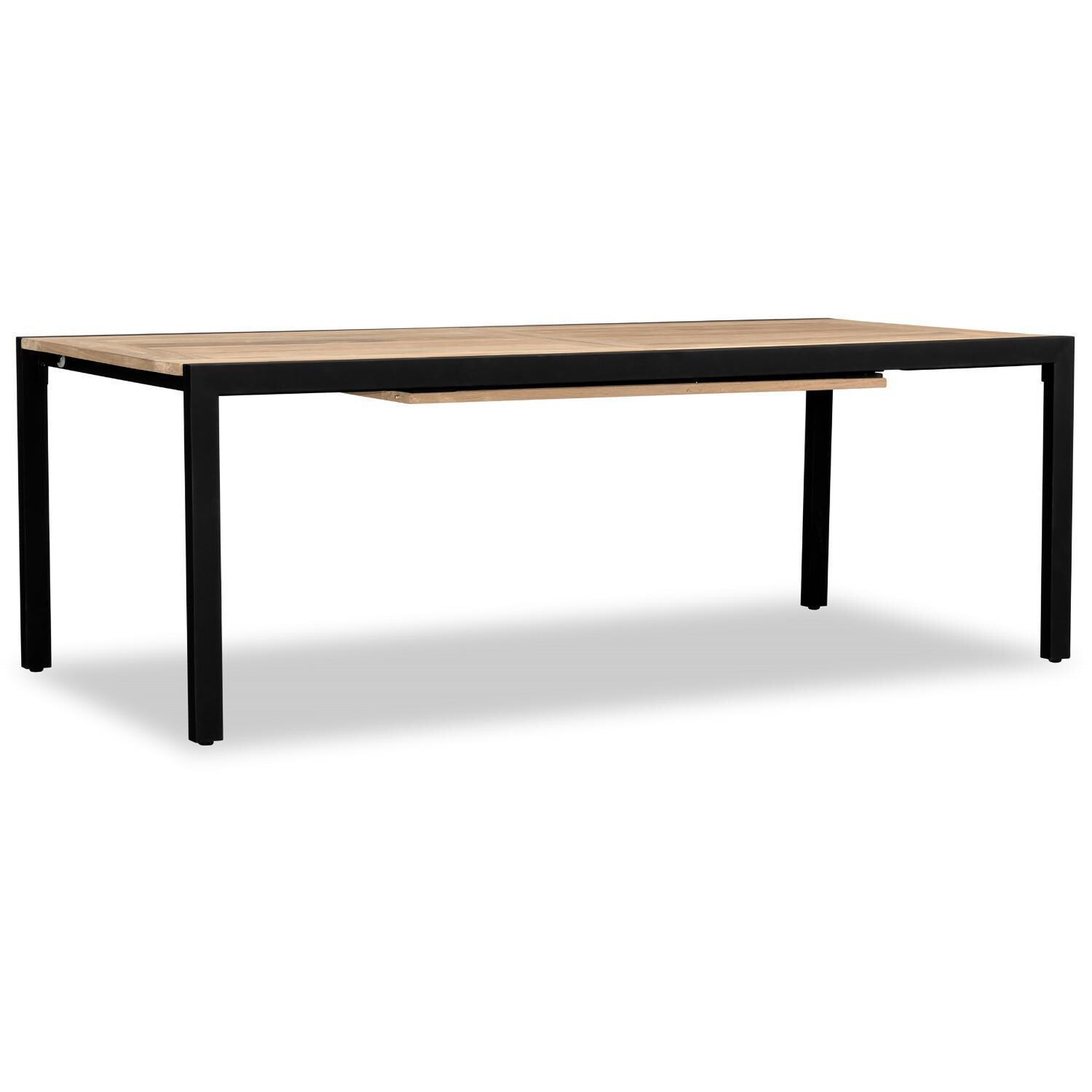 Wood Grove Reclaimed Teak Outdoor Extension Dining Table By - Angled View - White Background thumbnail