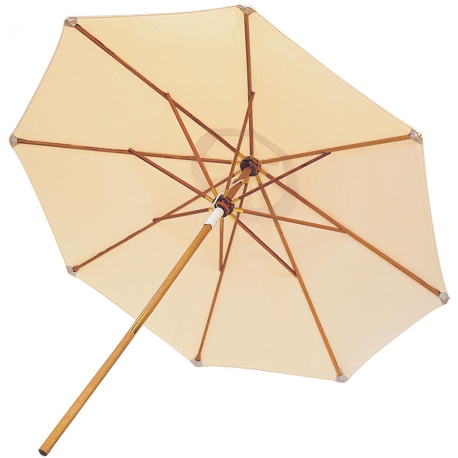 10 Ft. Octagonal Teak Patio Umbrella W/ Push Lift By Royal Teak Collection - Off-White Canopy