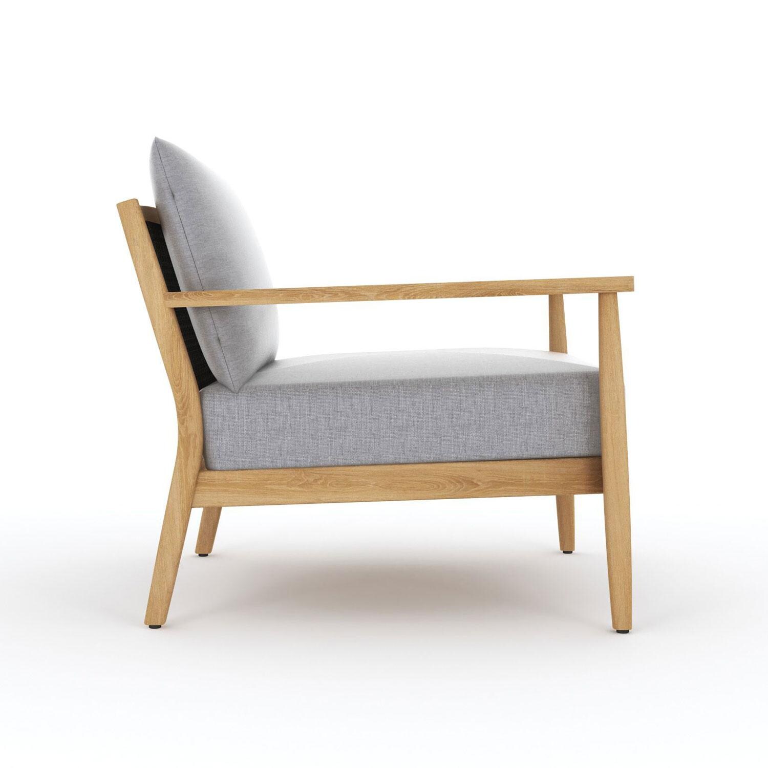 Palma Teak Club Chair W/ Granite Cushions by Royal Teak Collection - Side View - White Background thumbnail