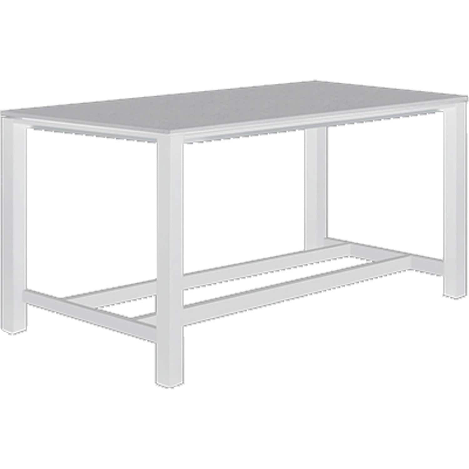 Primavera 7 Pc Aluminum Bar Set w/ Concrete Look Ceramic Tabletop in White / Mouse Grey - Table - White Background thumbnail