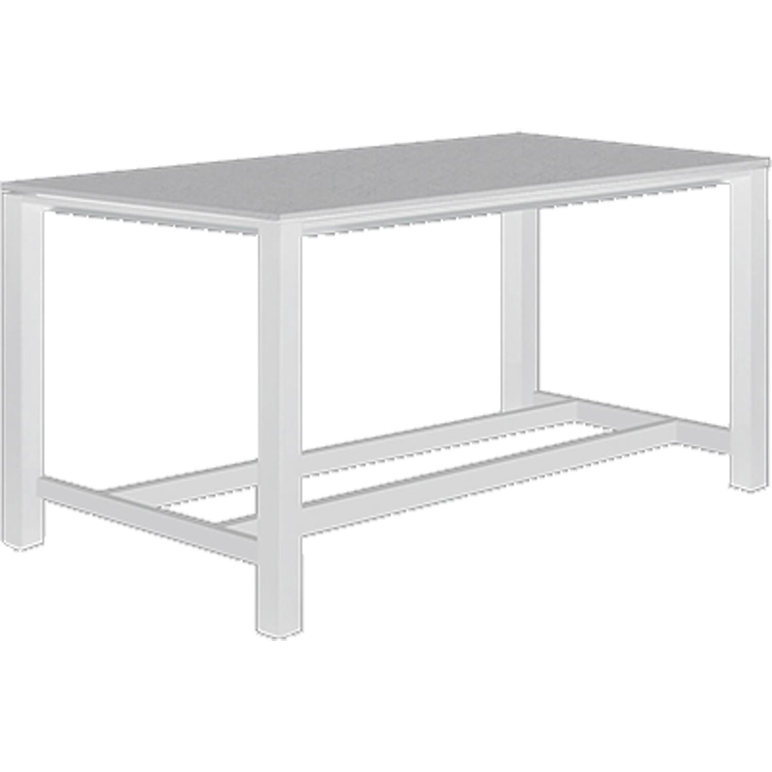 Primavera 7 Pc Aluminum Bar Set w/ Concrete Look Ceramic Tabletop in White / Mouse Grey - Table - White Background thumbnail