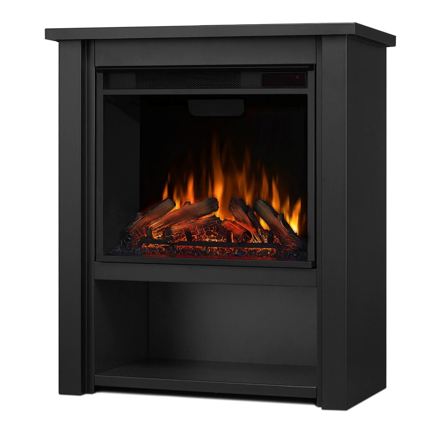 Real Flame 5005E-BK Hollis 32-Inch Electric Fireplace W/ Flue - Black - Close Up Without Flue thumbnail