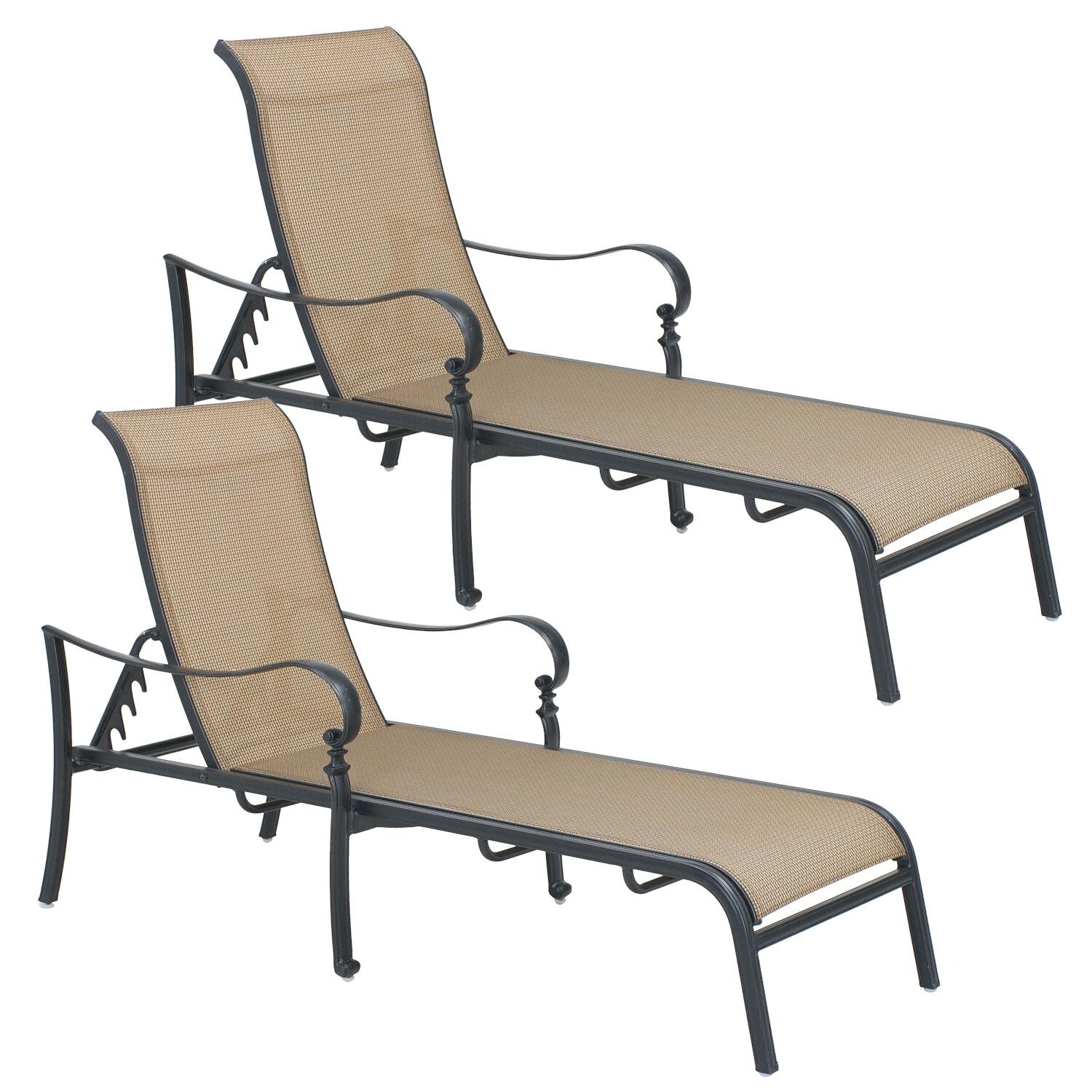 Mountain View Cast Aluminum 2 Pc Set Chaise Lounge Set in Antique Bronze/Irish Mix by Darlee