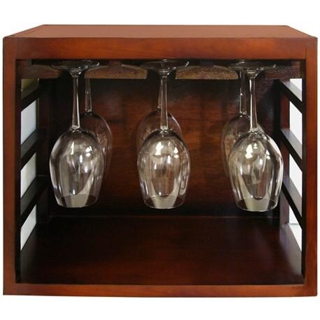 Vinotemp EP-STACK12G Stackable Wood Wineglass Rack Glass Storage View