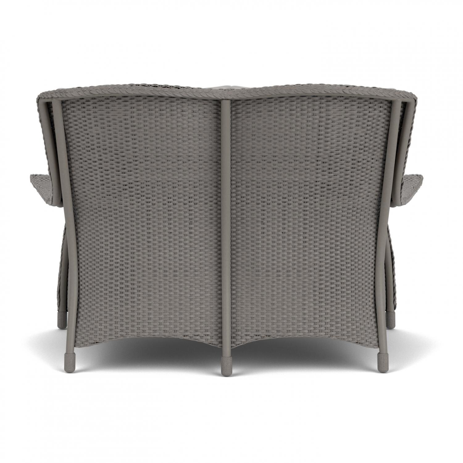 Lloyd Flanders Mandalay Loveseat in Pewter Finish with Tundra Dove fabric - Back thumbnail
