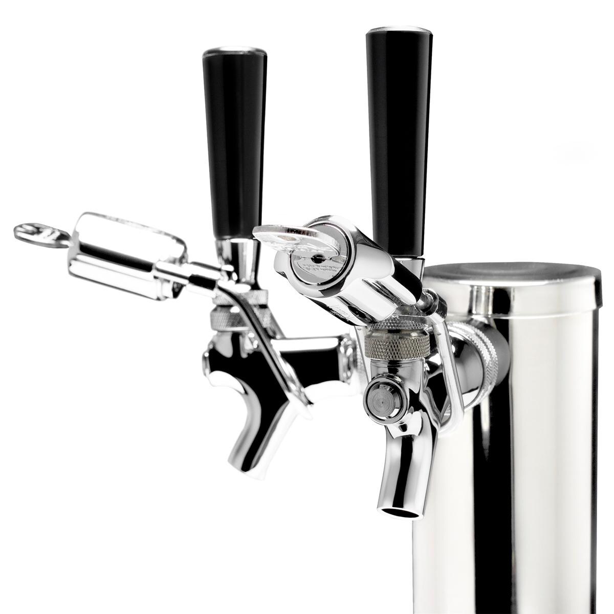 Summit SBC696OSTWINTL Commercial Outdoor Rated Double Tap Beer Dispenser / Kegerator w/ TapLock - Taps with Keys thumbnail