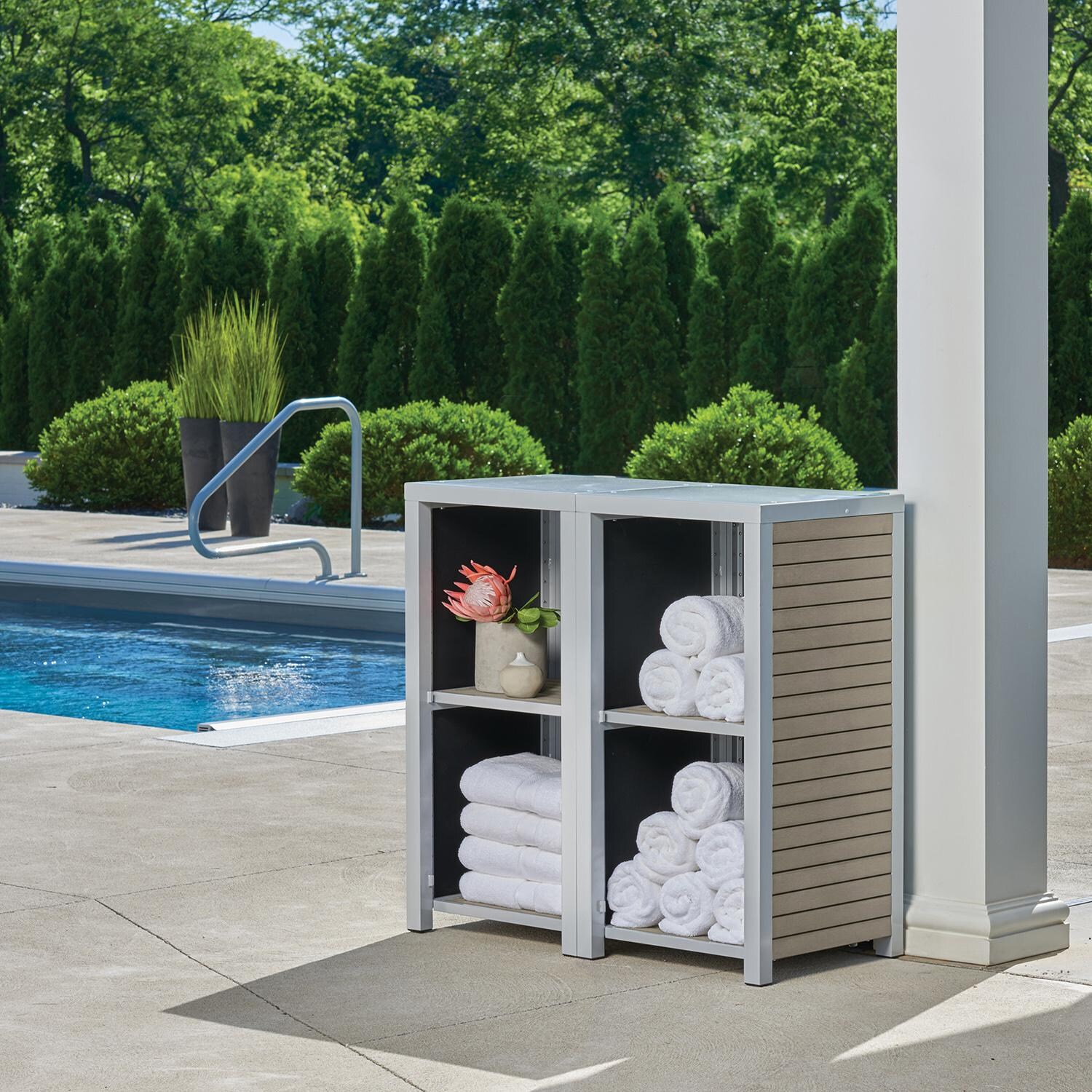 Oxford Garden Travira Vintage Tekwood Shelf - 2 Shelves thumbnail