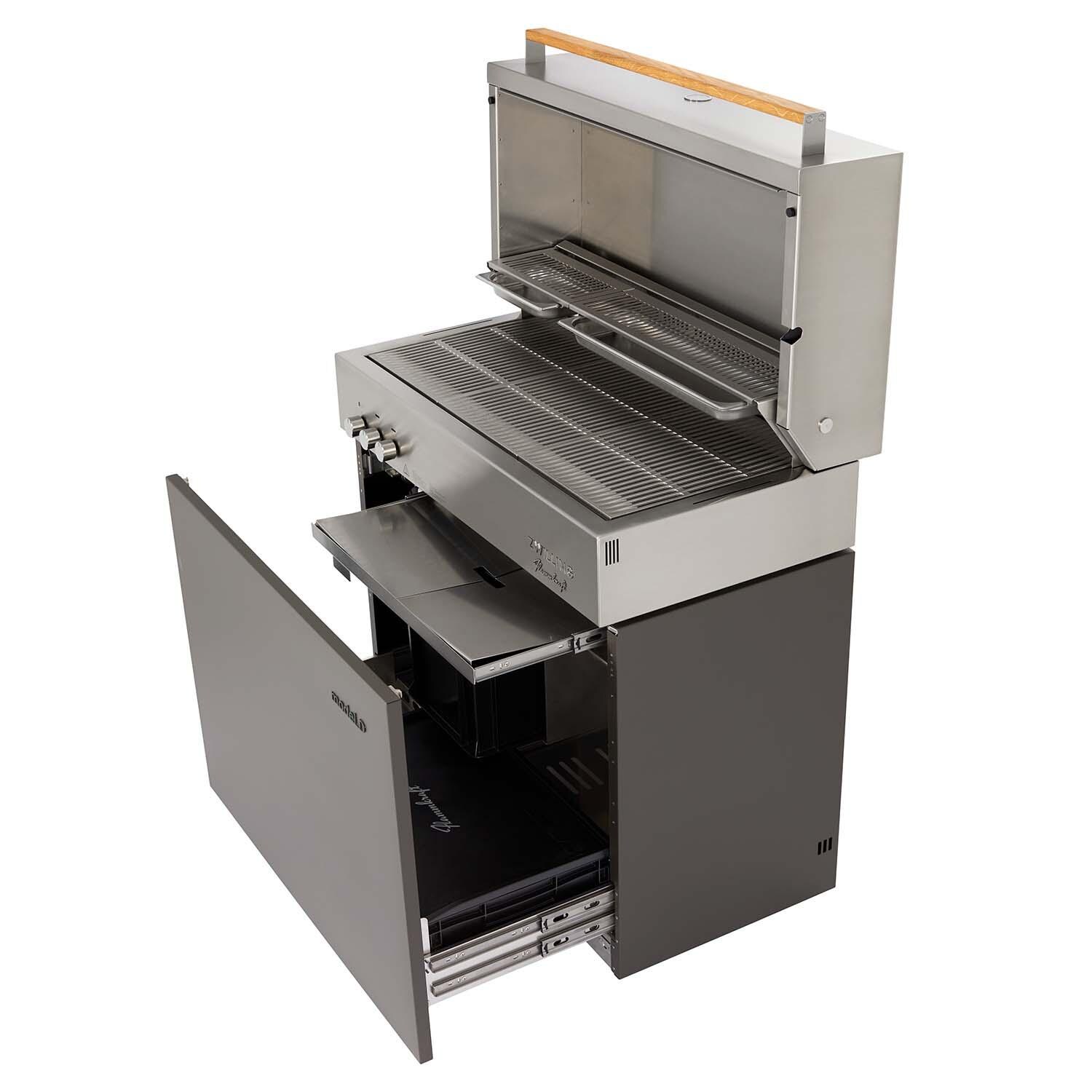 Flammkraft 1030973 Model D Natural Gas Grill - Deep Umbra - Storage - White Background thumbnail