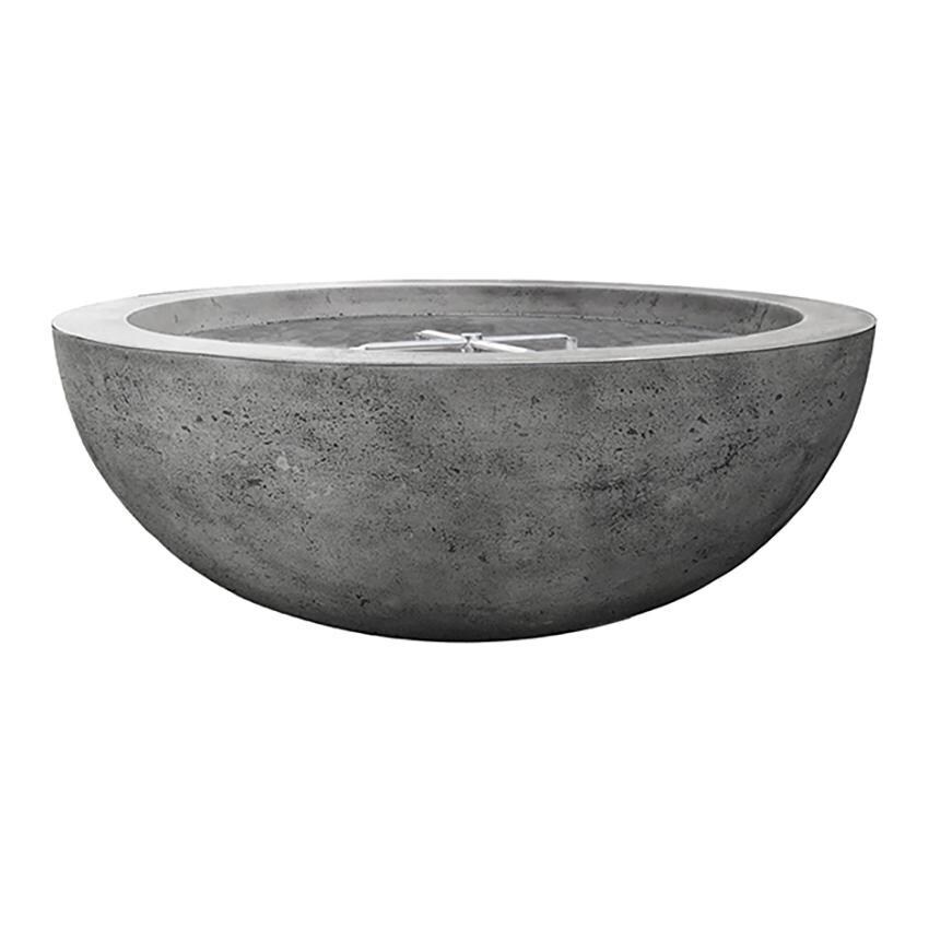 Moderno 4 39-in Round Glass Fiber Reinforced Concrete Propane Fire Bowl in Pewter by Prism Hardscapes - White Background thumbnail