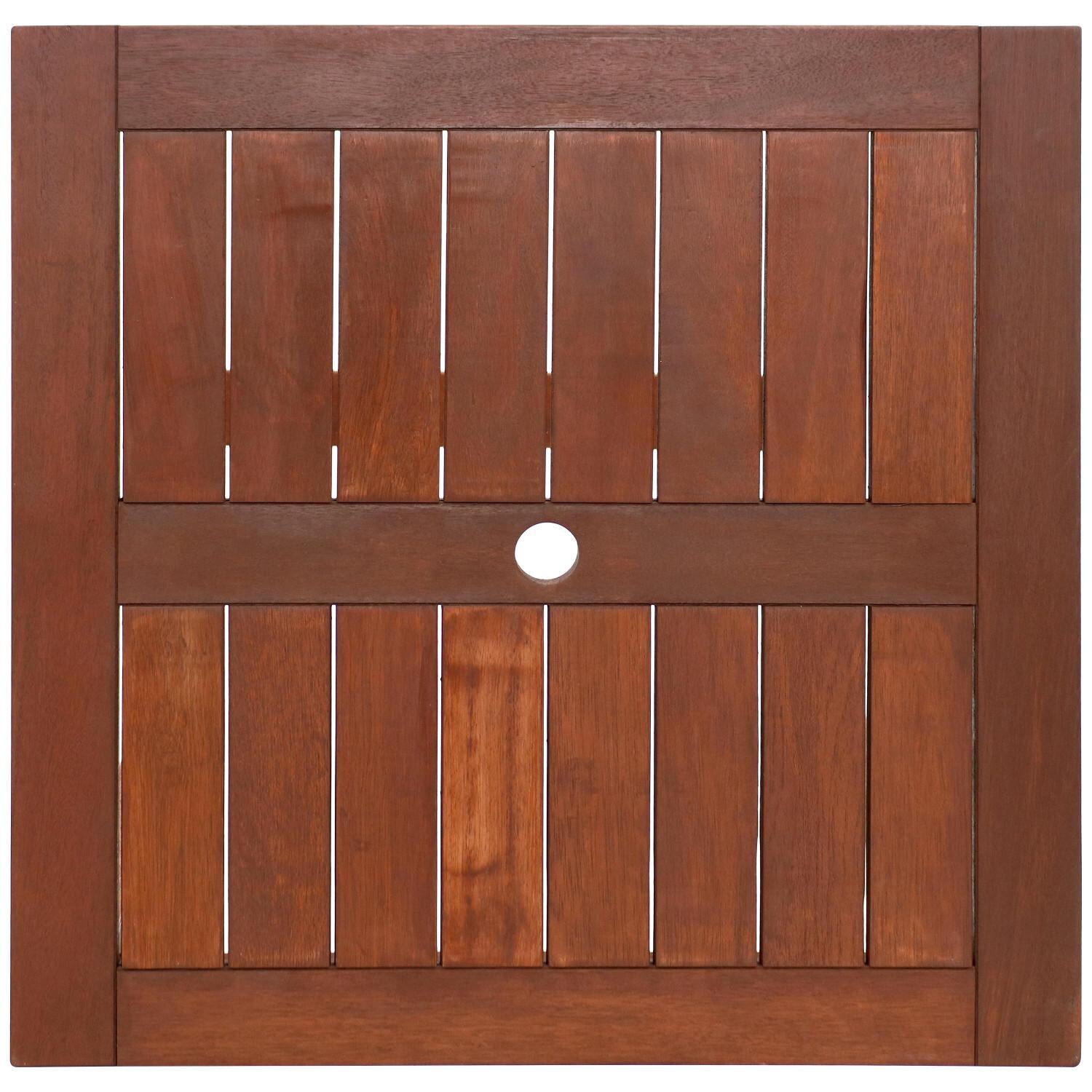 Ultimate Patio 3-Piece Meranti Outdoor Bar Set with Teak Oil Finish - Table Top thumbnail