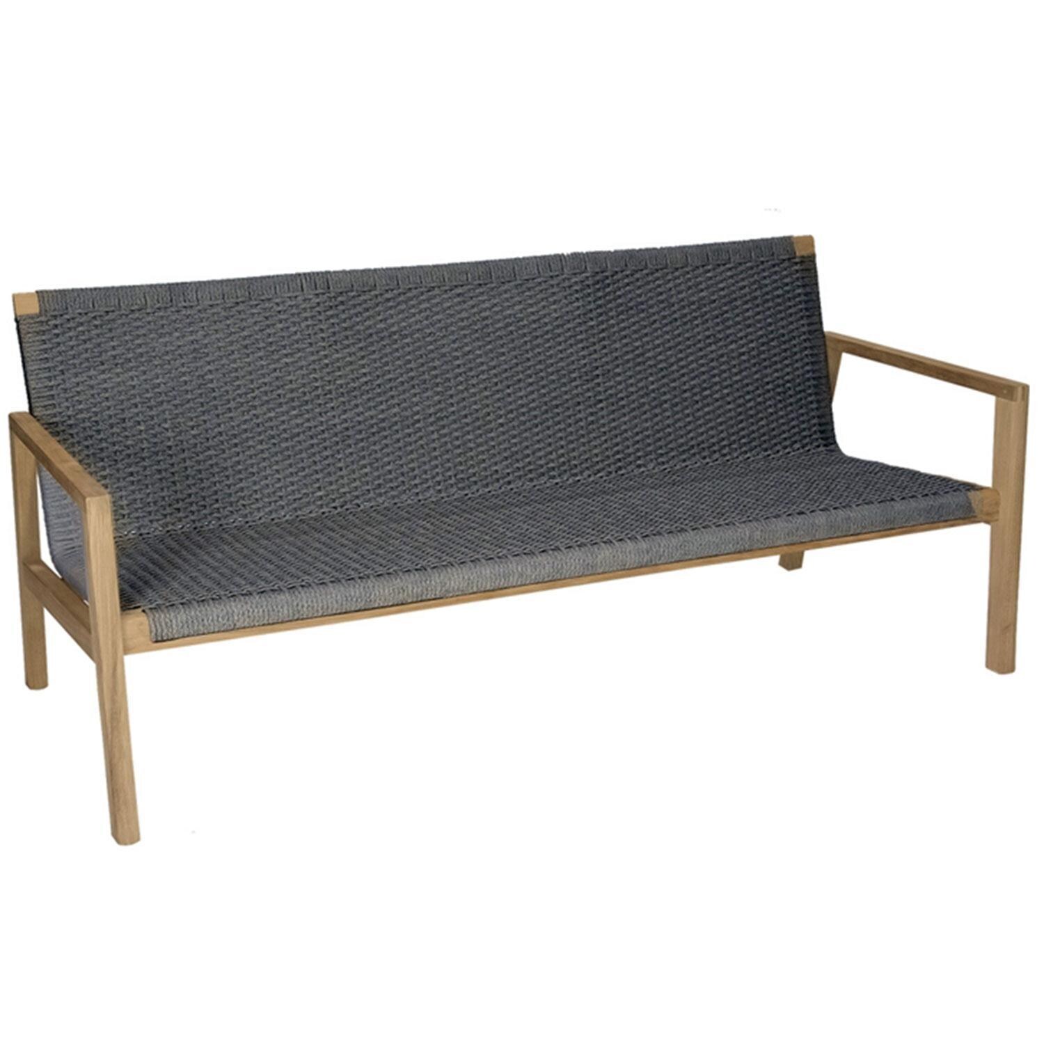 Royal Teak Collection Admiral 5 Pc Teak Seating Set in Charcoal Gray - Sofa - White Background thumbnail
