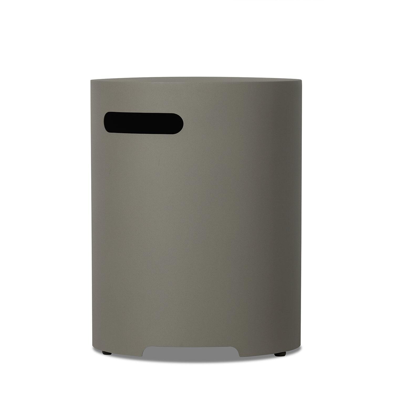 20-in Round Metal Propane Tank Cover in Mist Gray by Lakeview Outdoor Designs - Side - White Background thumbnail