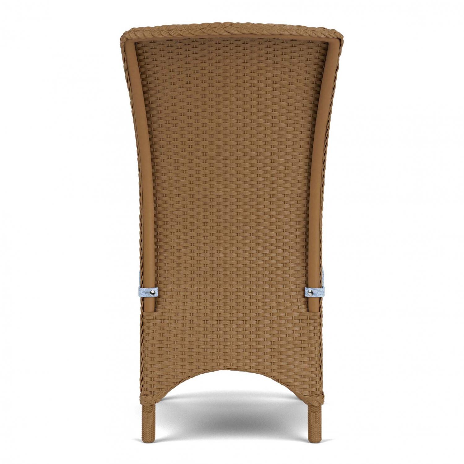 Lloyd Flanders Mandalay Armless Dining Chair in Bark Finish with Remy Cloud Fabric - Back thumbnail