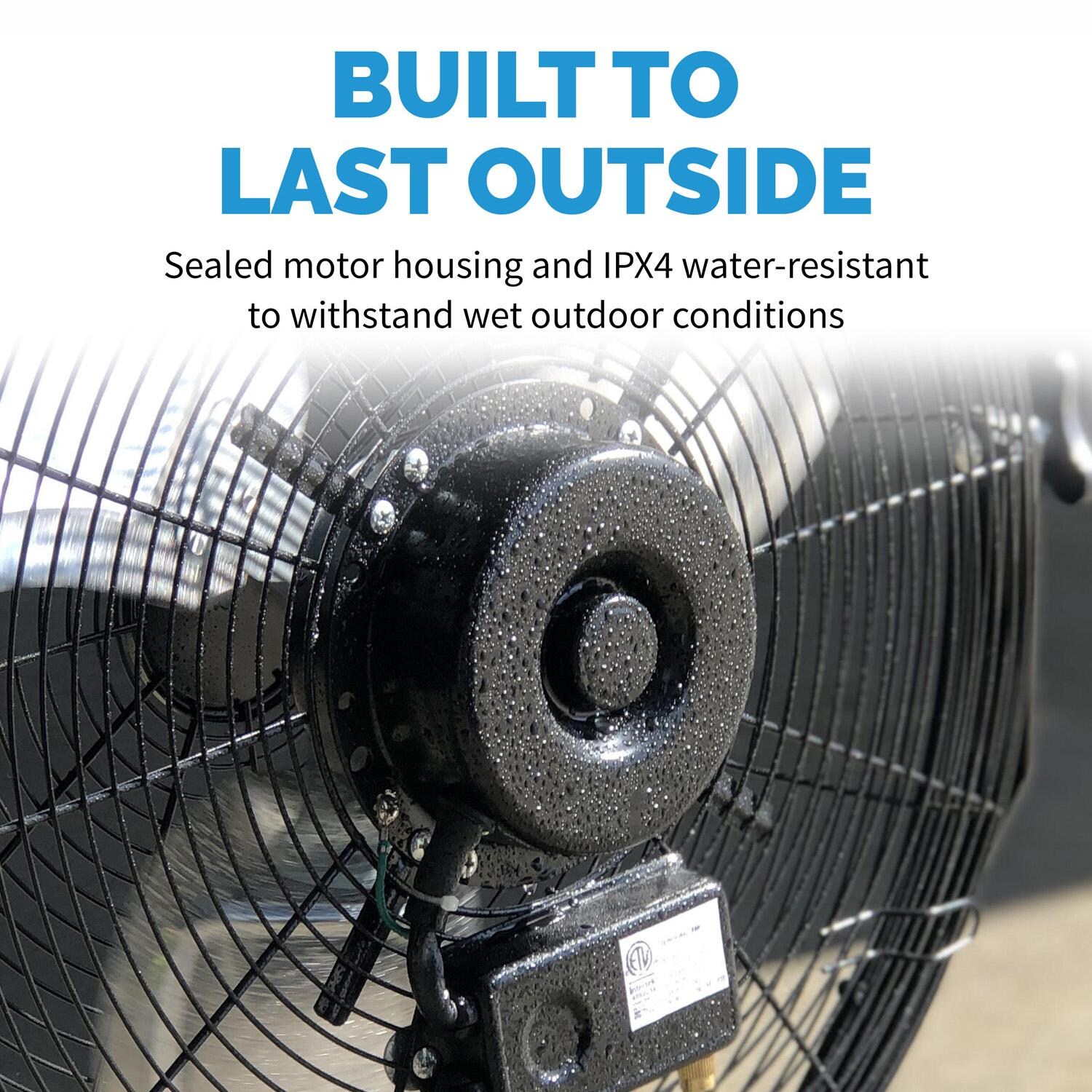 NewAir NIF18WBK01 18-in High Velocity Wall Mount Fan w/ 3 Fan Speeds & Adjustable Tilt Head - Built to Last - Detail thumbnail
