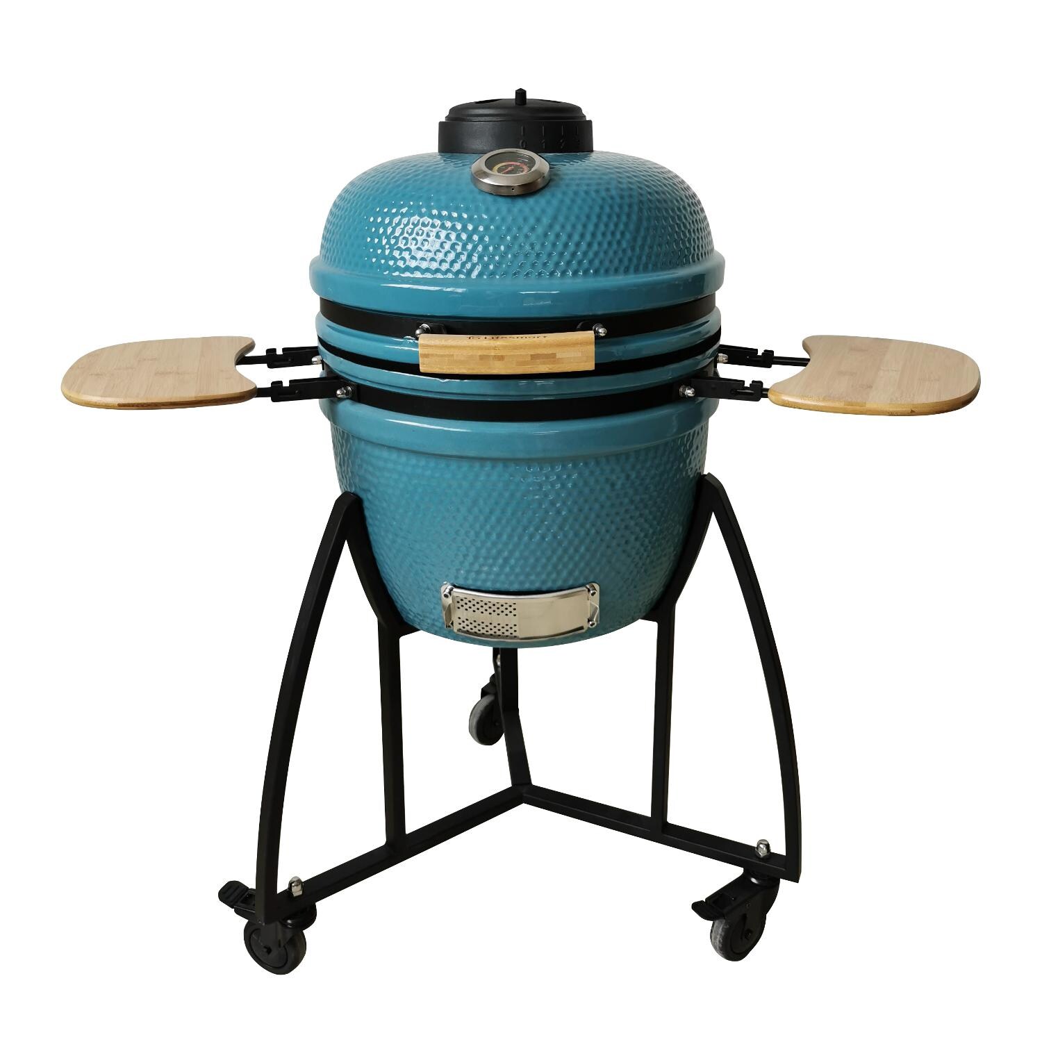 Lifesmart SCS-K18AHTQ 18-Inch Ceramic Kamado Grill With 5-Piece Accessory Bundle  - Turquoise thumbnail